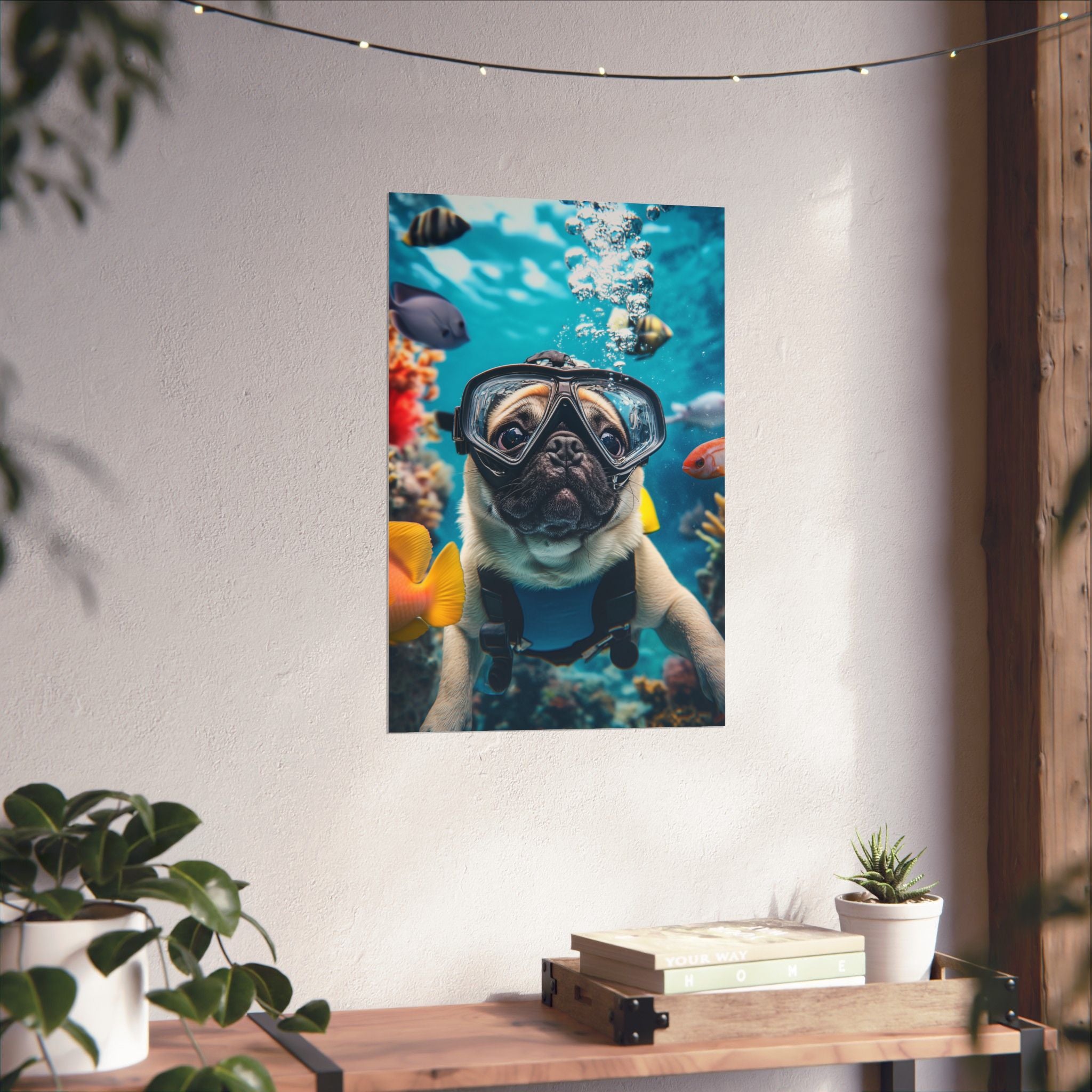 Underwater Pug Poster