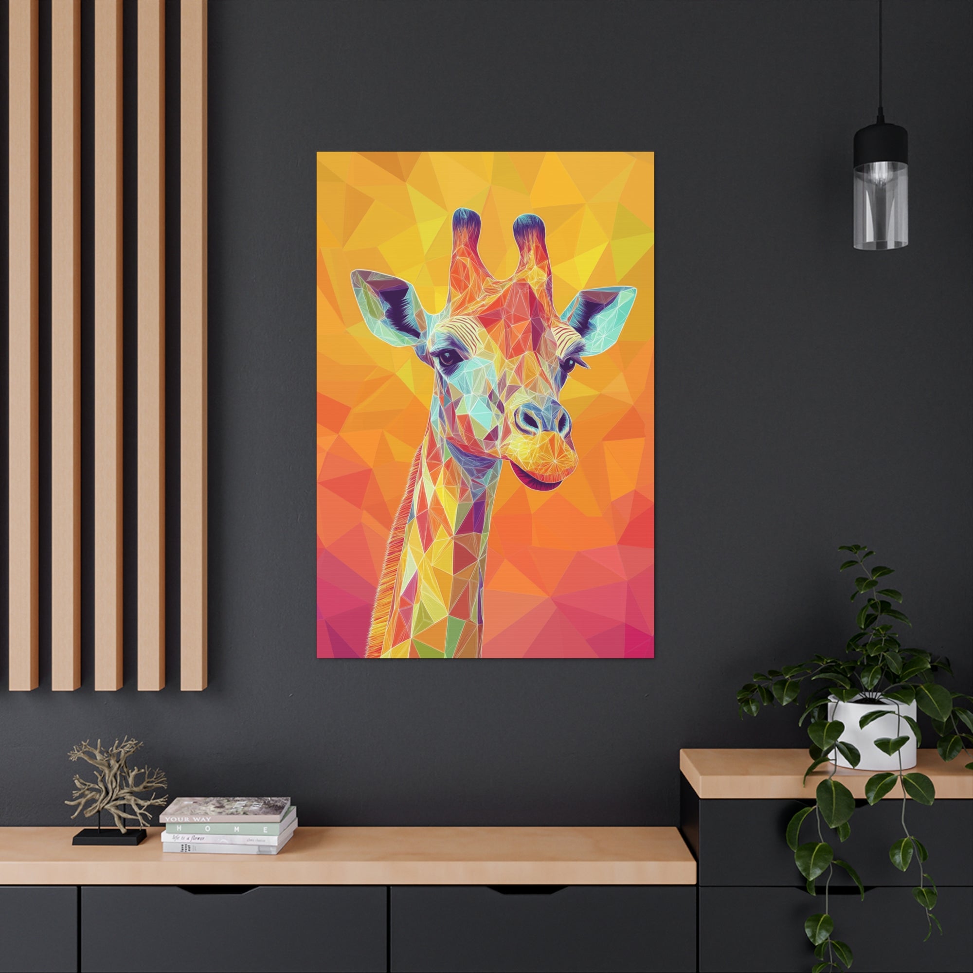 Crystalline Giraffe Canvas Wall Art - SynthFrame