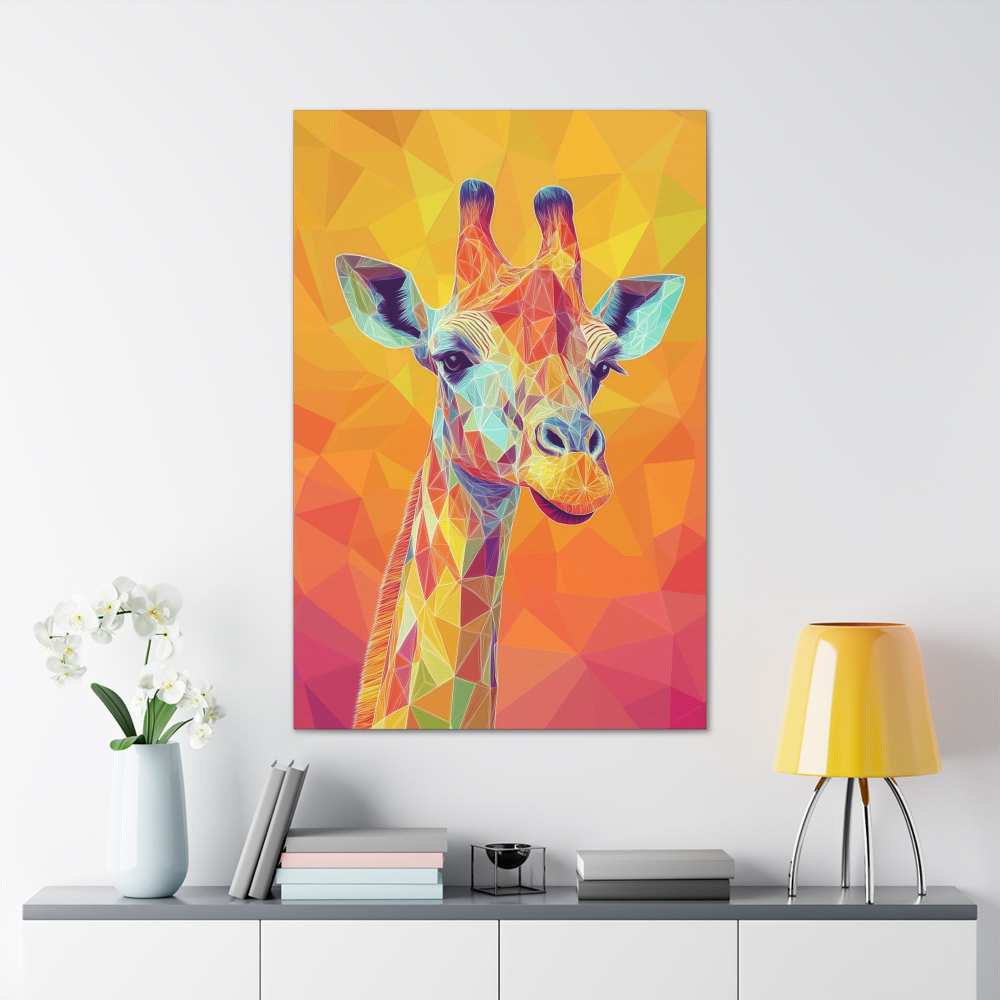 Crystalline Giraffe Canvas Wall Art - SynthFrame