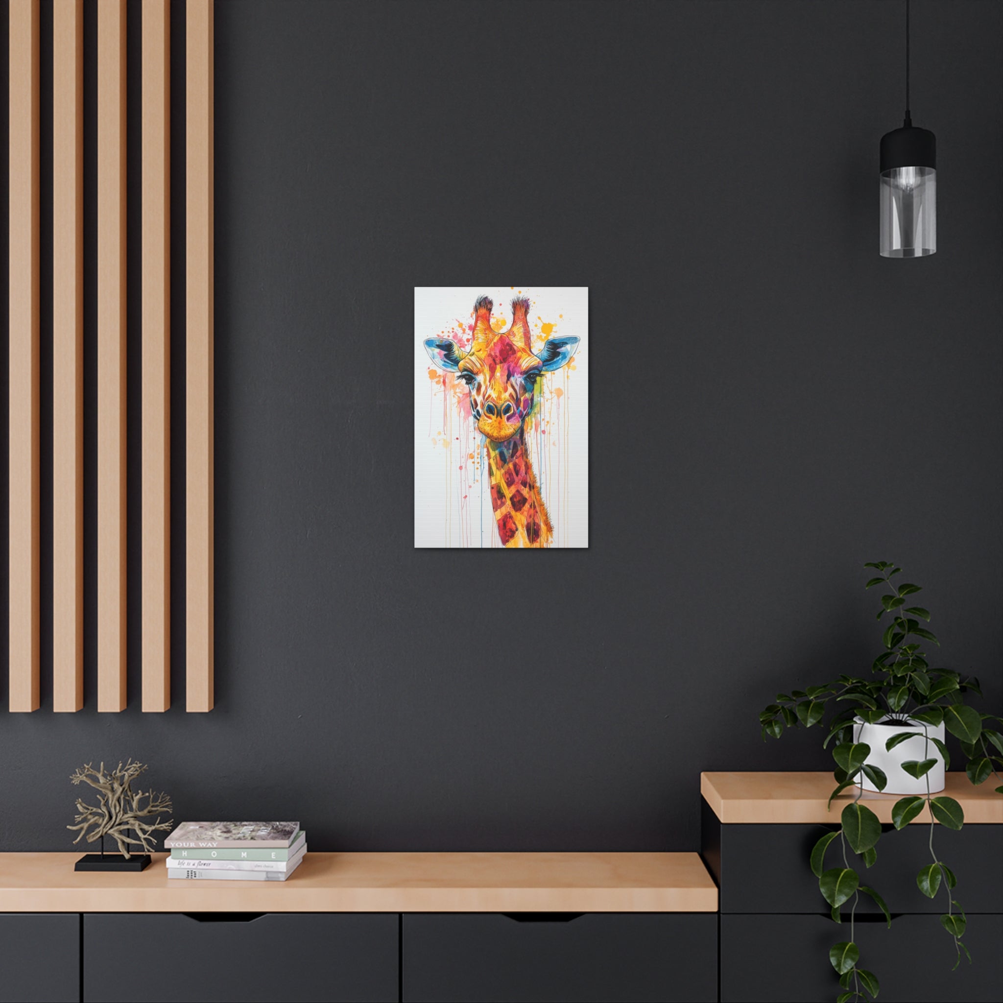 Watercolor Giraffe Canvas Wall Art - SynthFrame