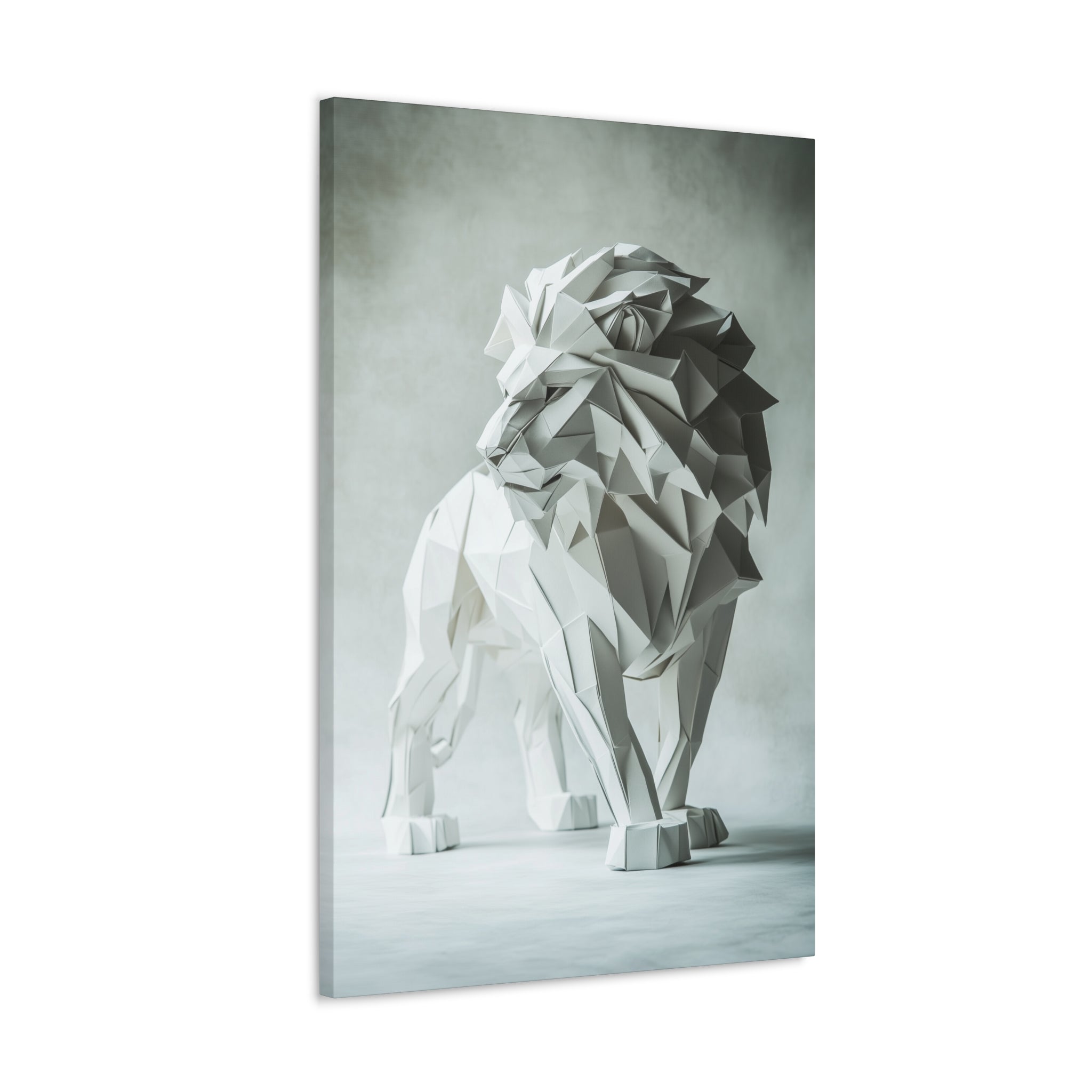 Folded Lion Canvas Wall Art - SynthFrame