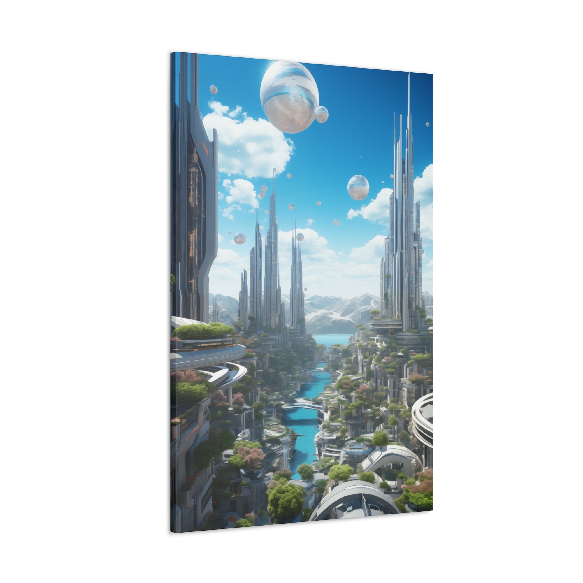 Futuristic Eco City 5 Canvas Wall Art - SynthFrame