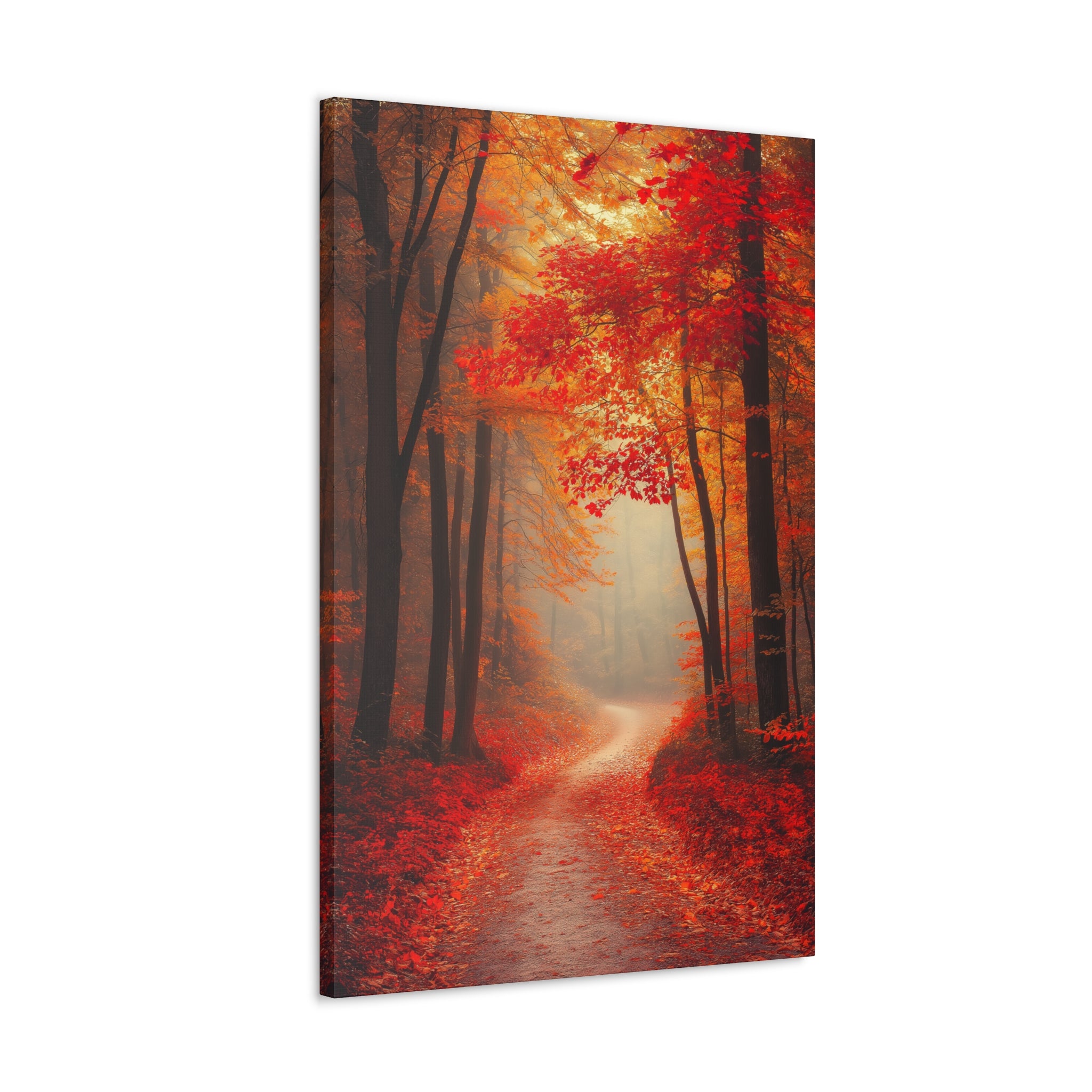 Autumn Forest Path Canvas Wall Art - SynthFrame