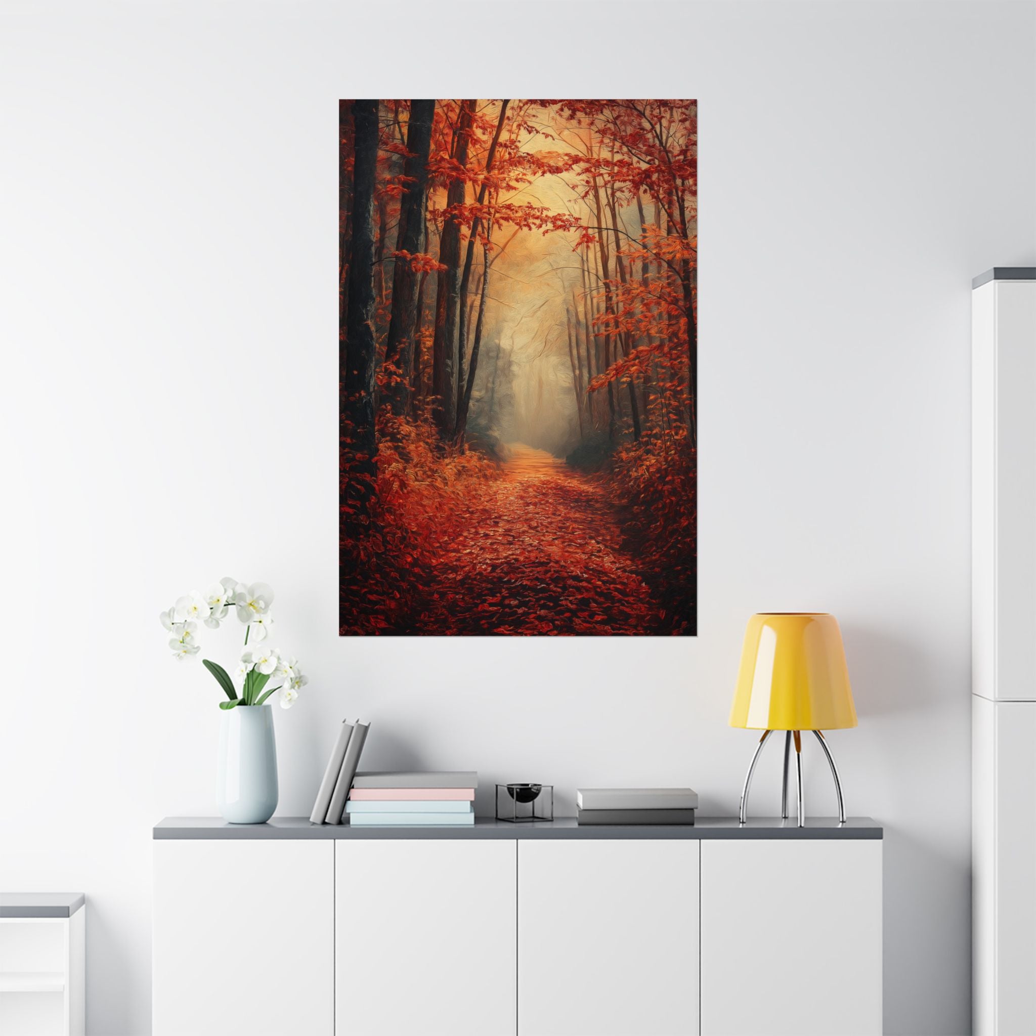 Autumn Forest Path Poster Wall Art - SynthFrame