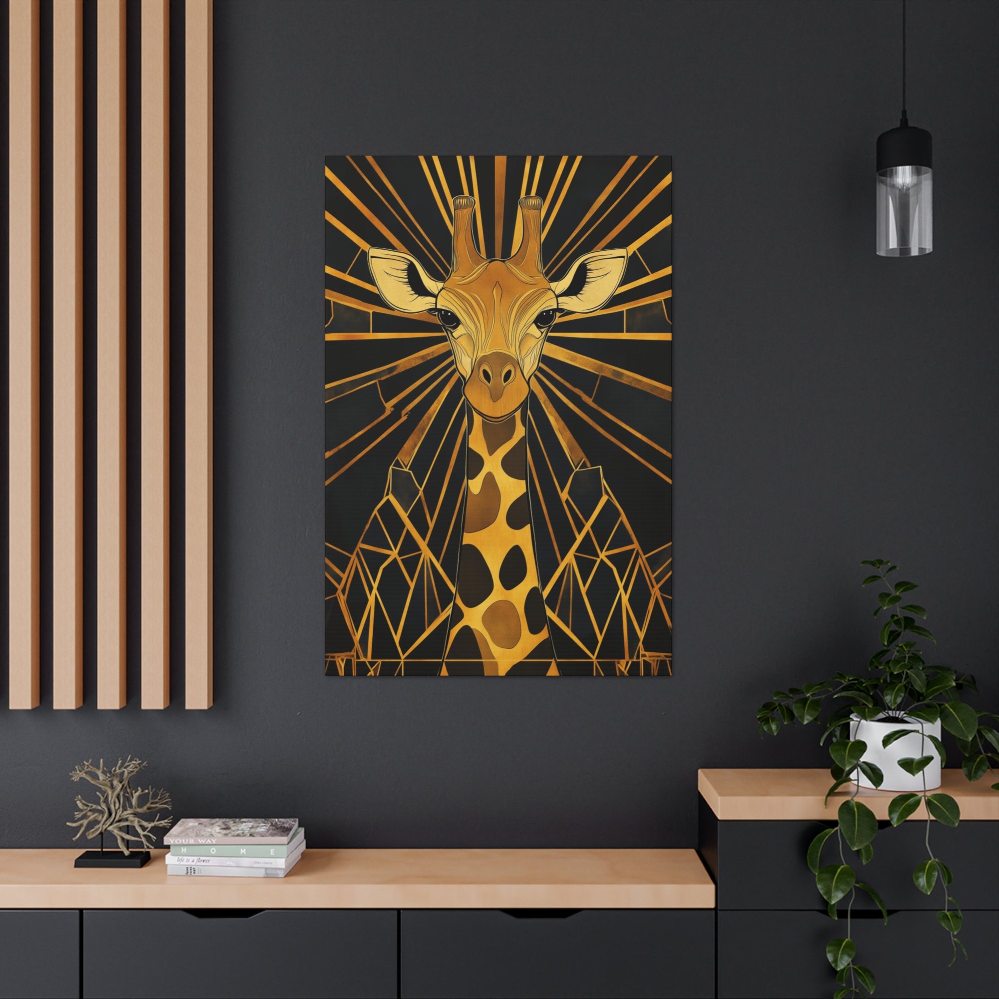 Gilded Giraffe Canvas Wall Art - SynthFrame