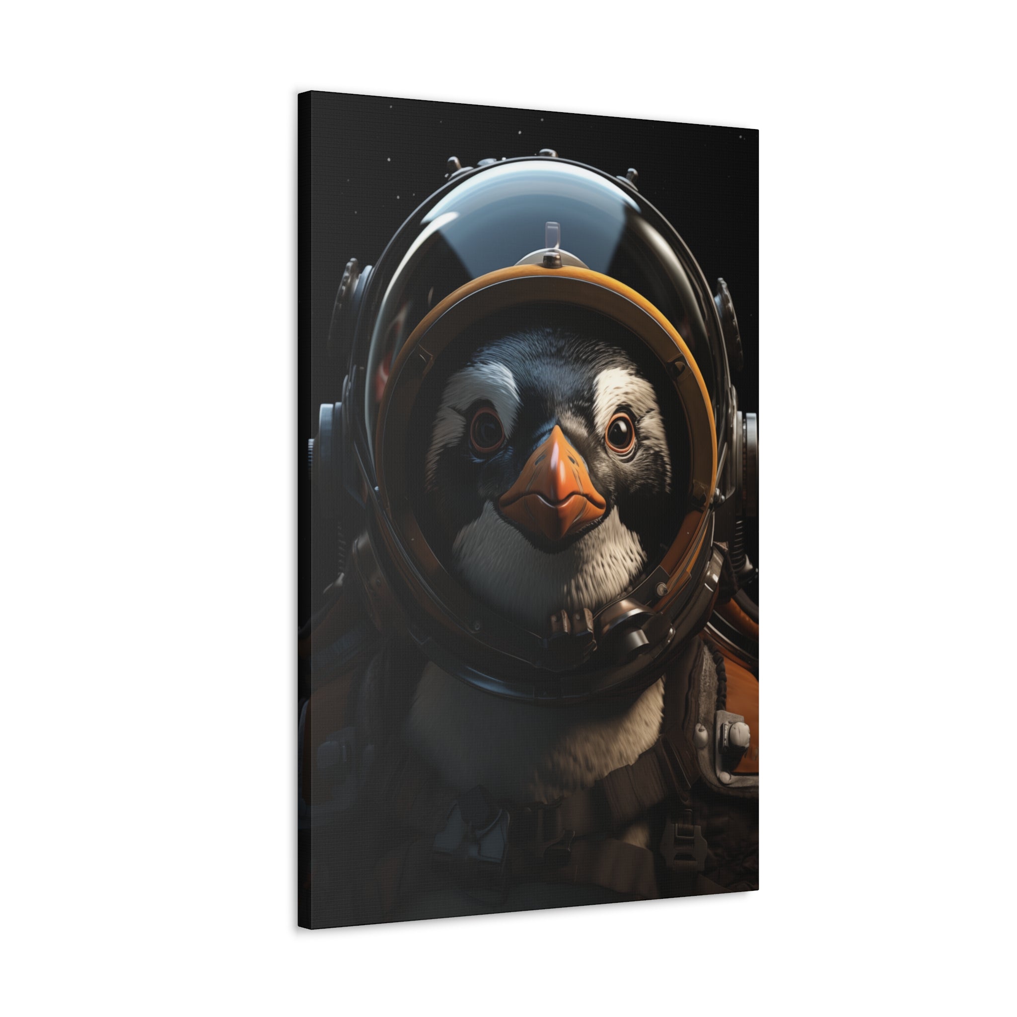 AstroPenguin 1 Canvas Wall Art - SynthFrame