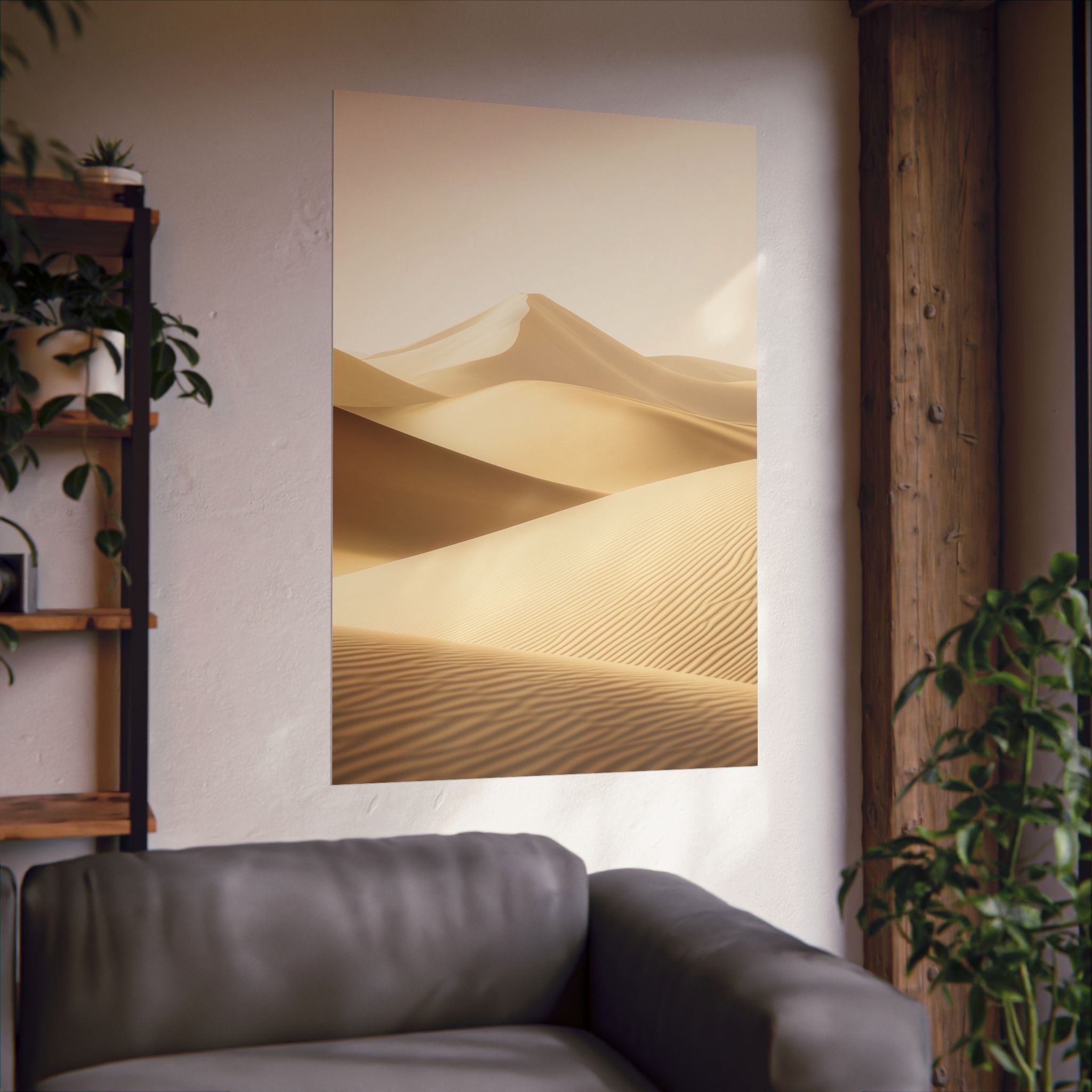 Minimalist Desert Dunes Poster Wall Art - SynthFrame