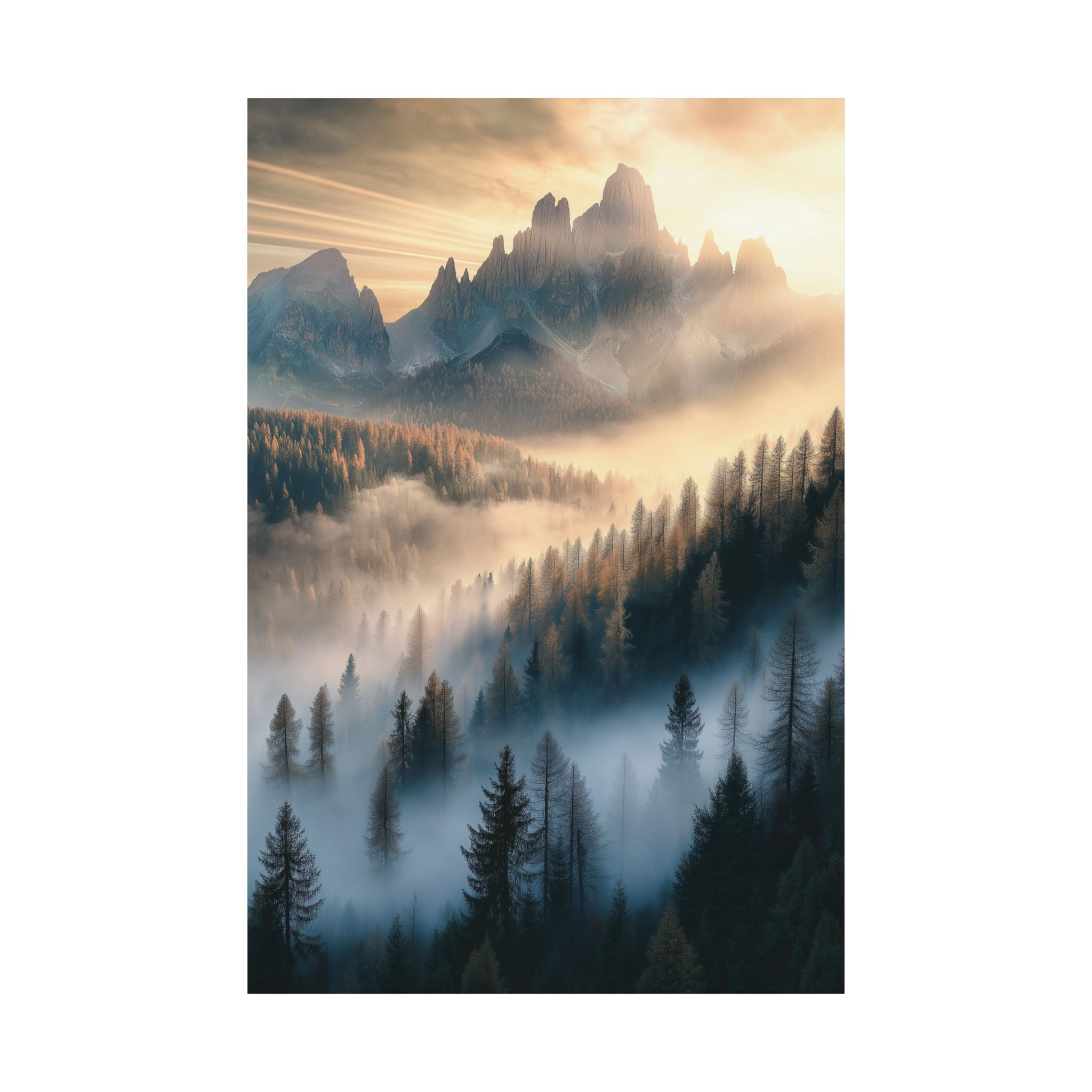 Misty Mountain Dreamscape Poster Wall Art - SynthFrame