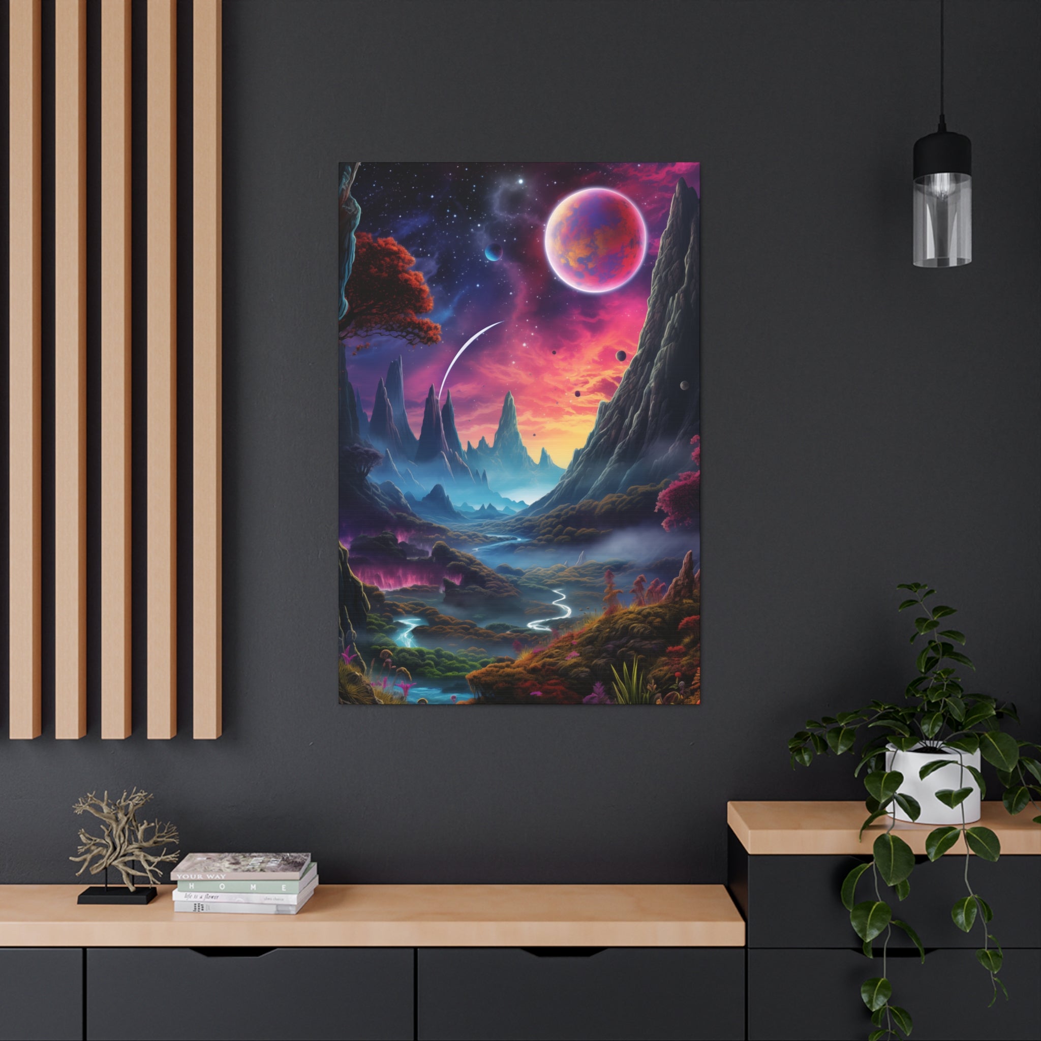 Vibrant Alien Planet 2 Canvas Wall Art - SynthFrame