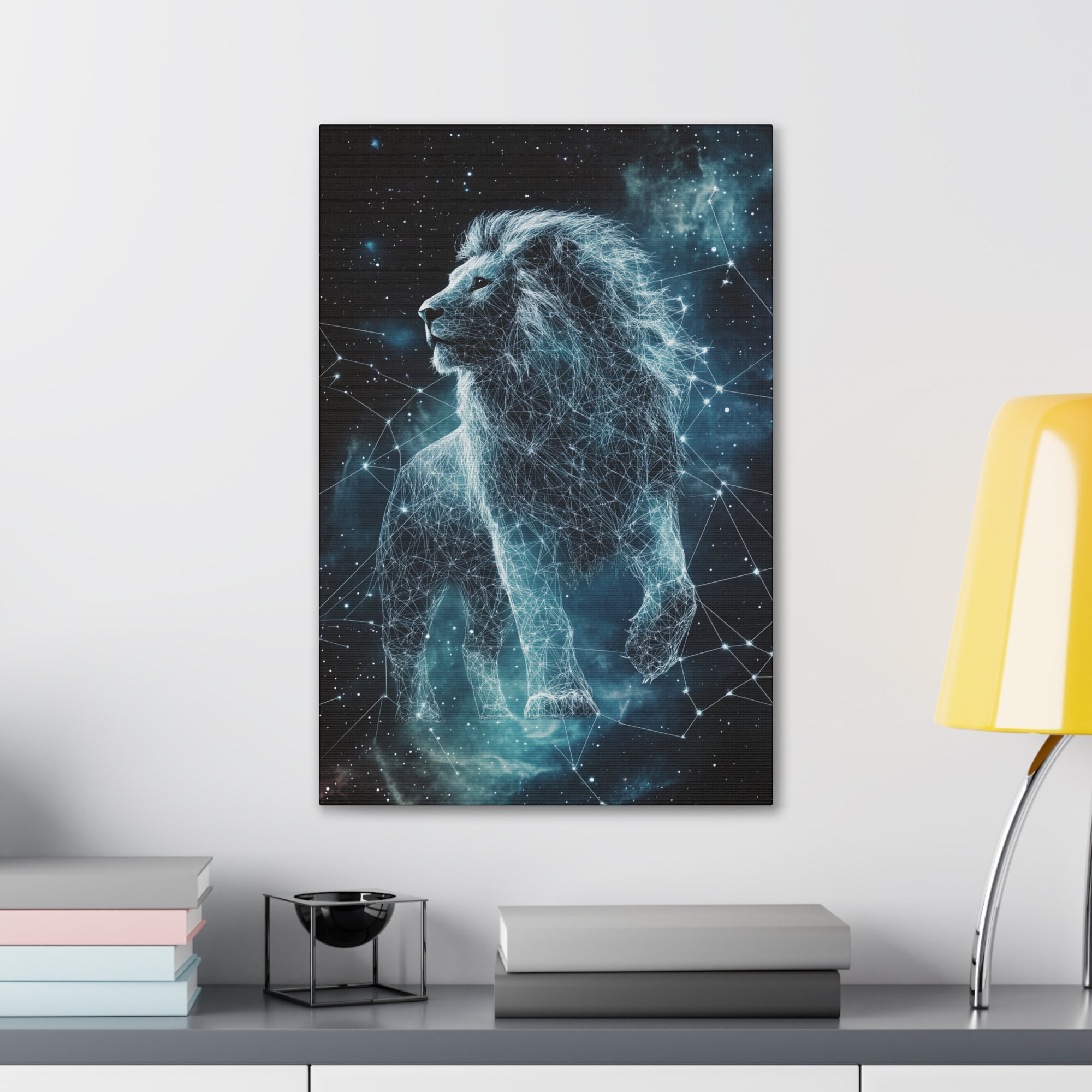 Constellation Lion Canvas Wall Art - SynthFrame