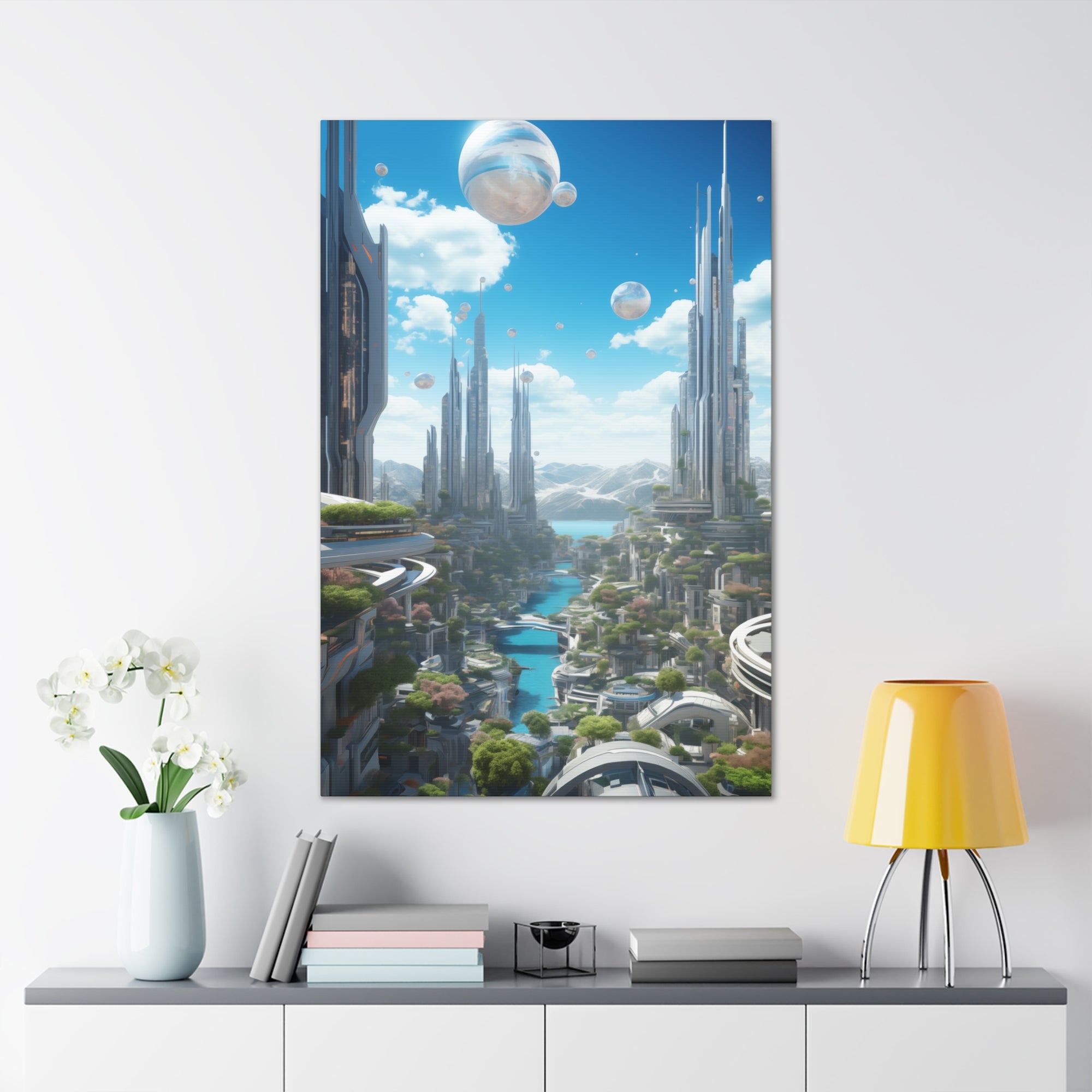 Futuristic Eco City 5 Canvas Wall Art - SynthFrame