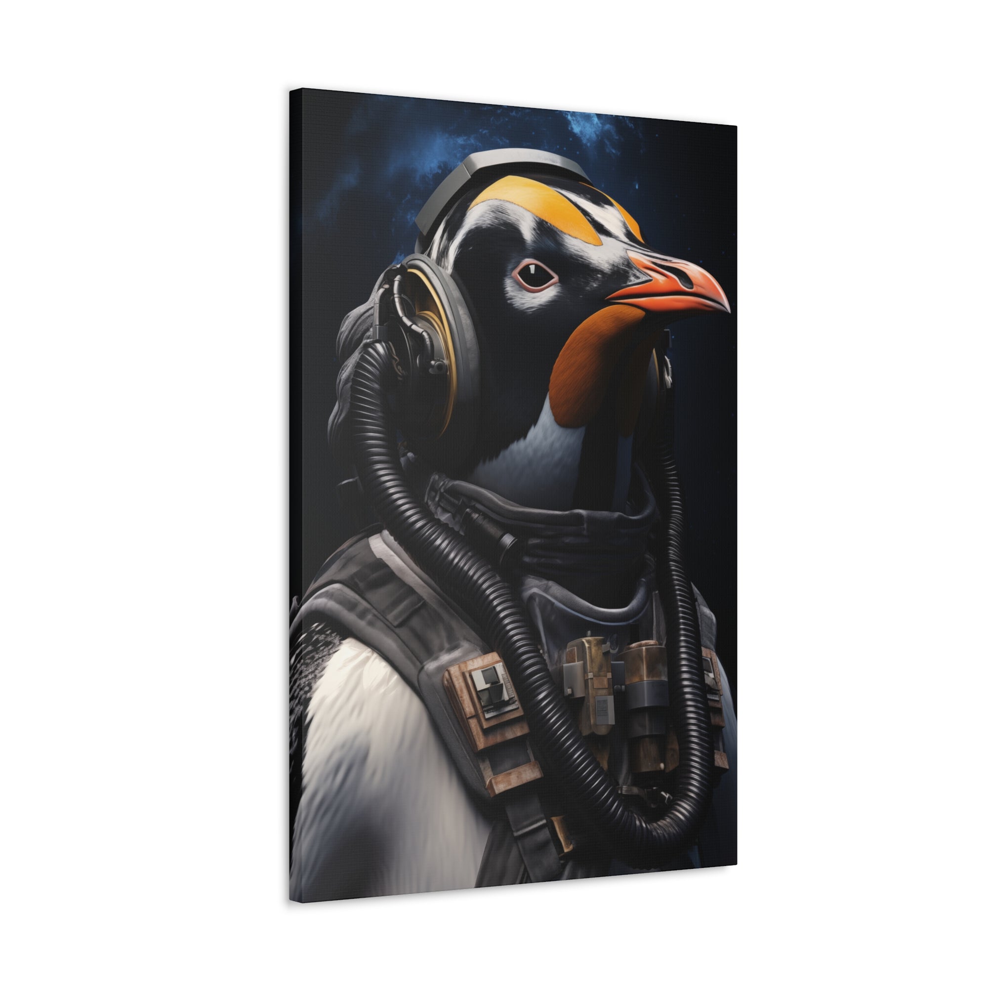 AstroPenguin 2 Canvas Wall Art - SynthFrame