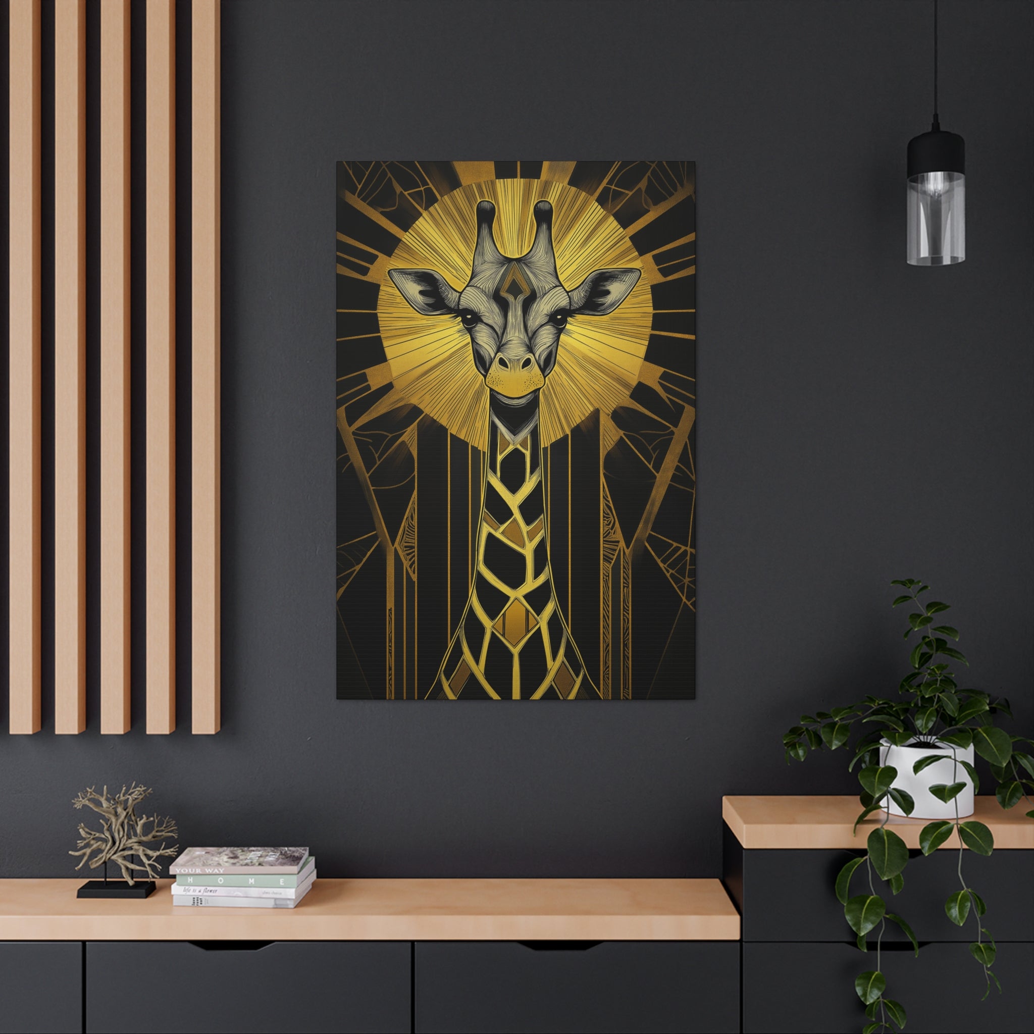 Gilded Giraffe Canvas Wall Art - SynthFrame