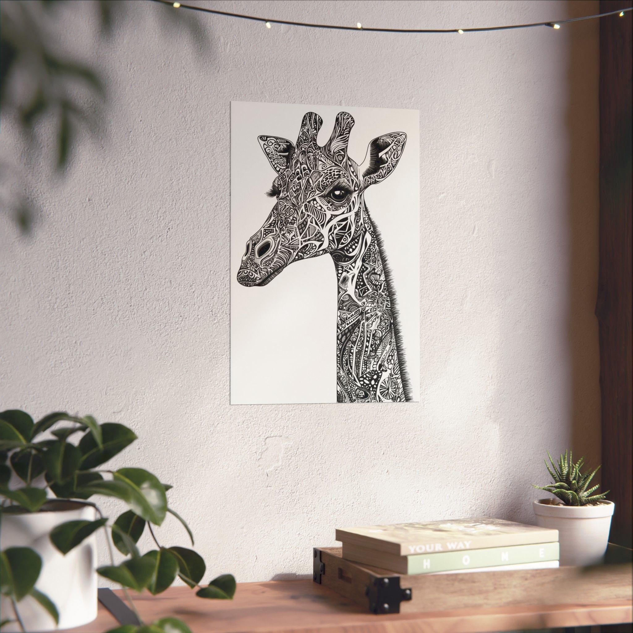 Zentangle Giraffe Poster