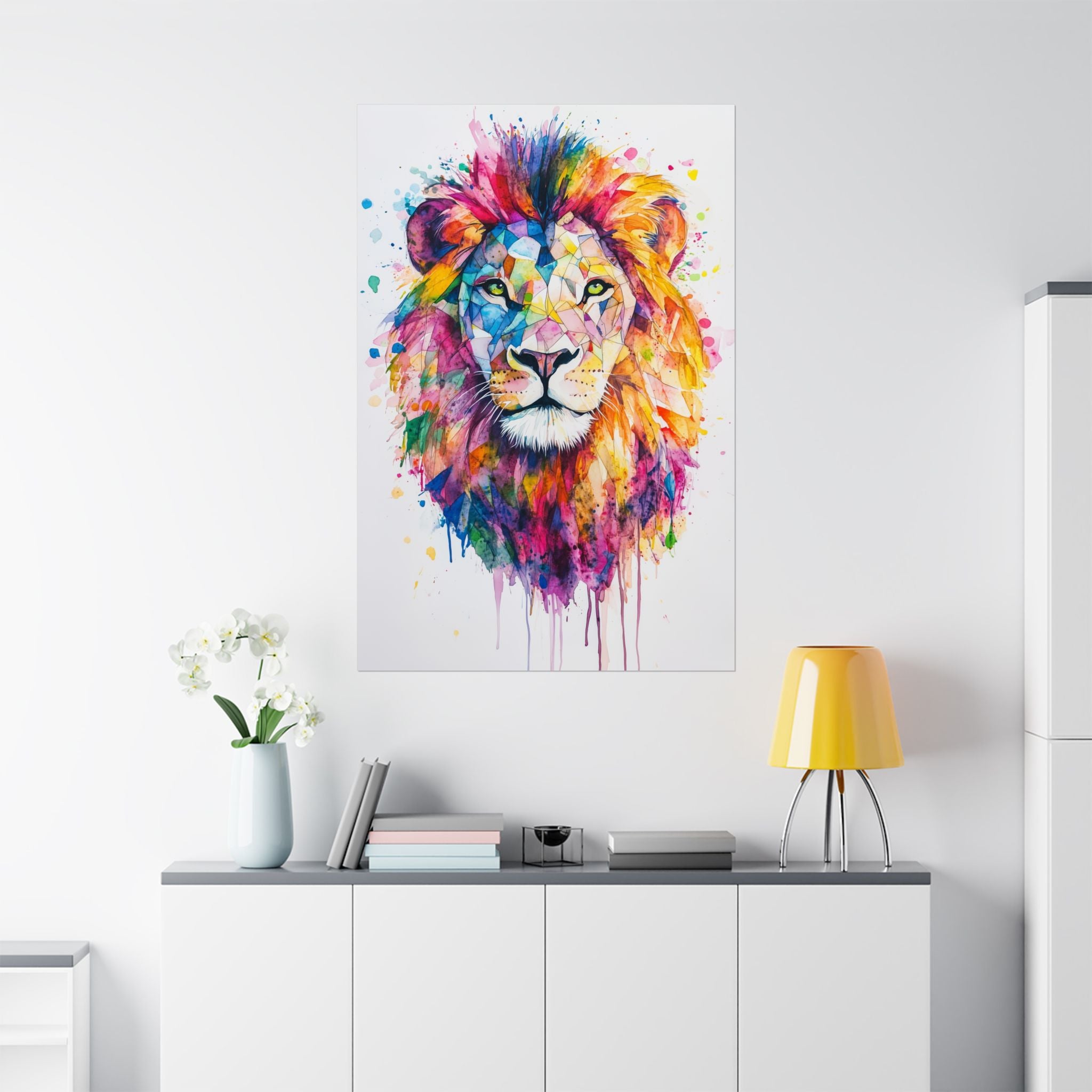 Watercolor Lion Poster