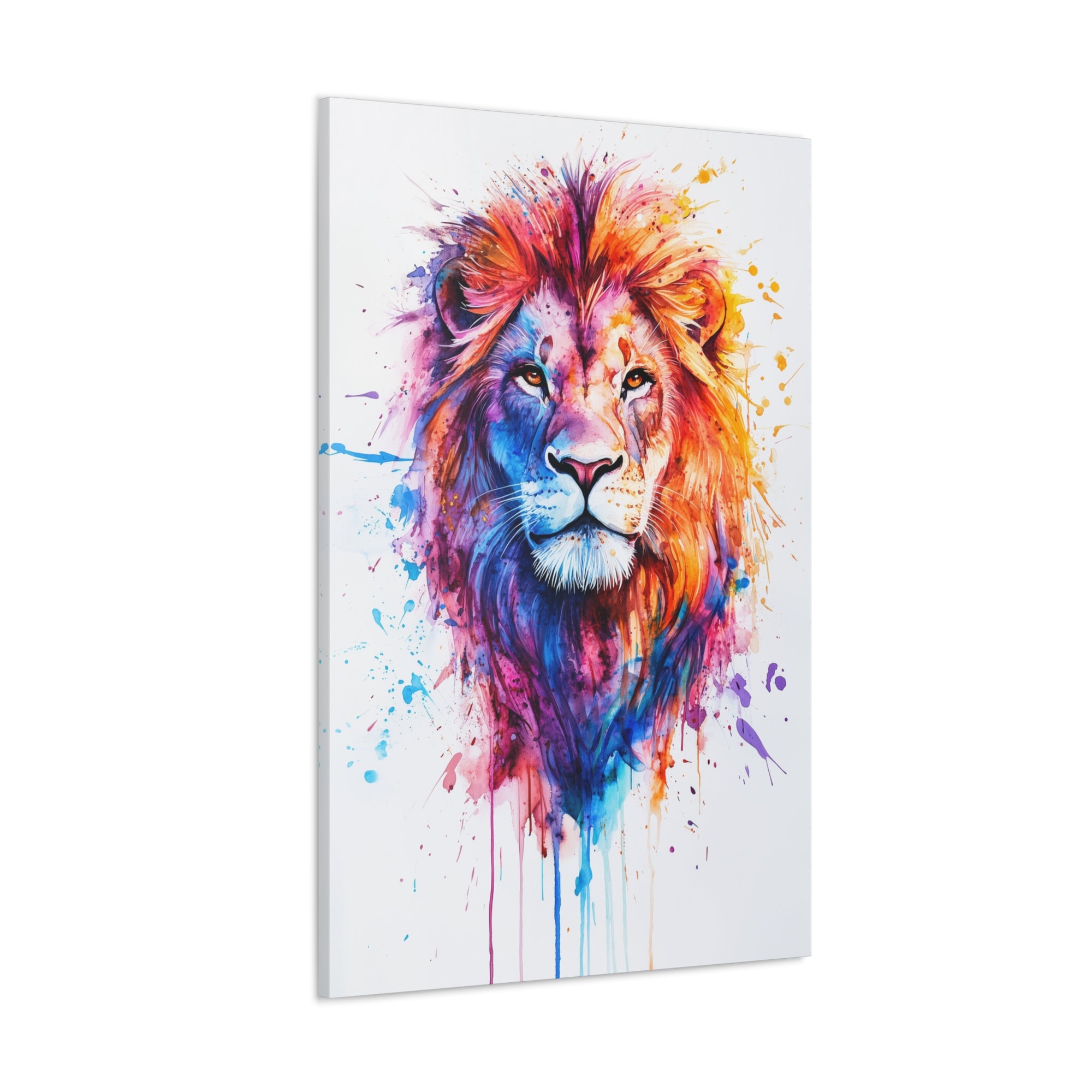 Watercolor Lion Canvas Wall Art - SynthFrame