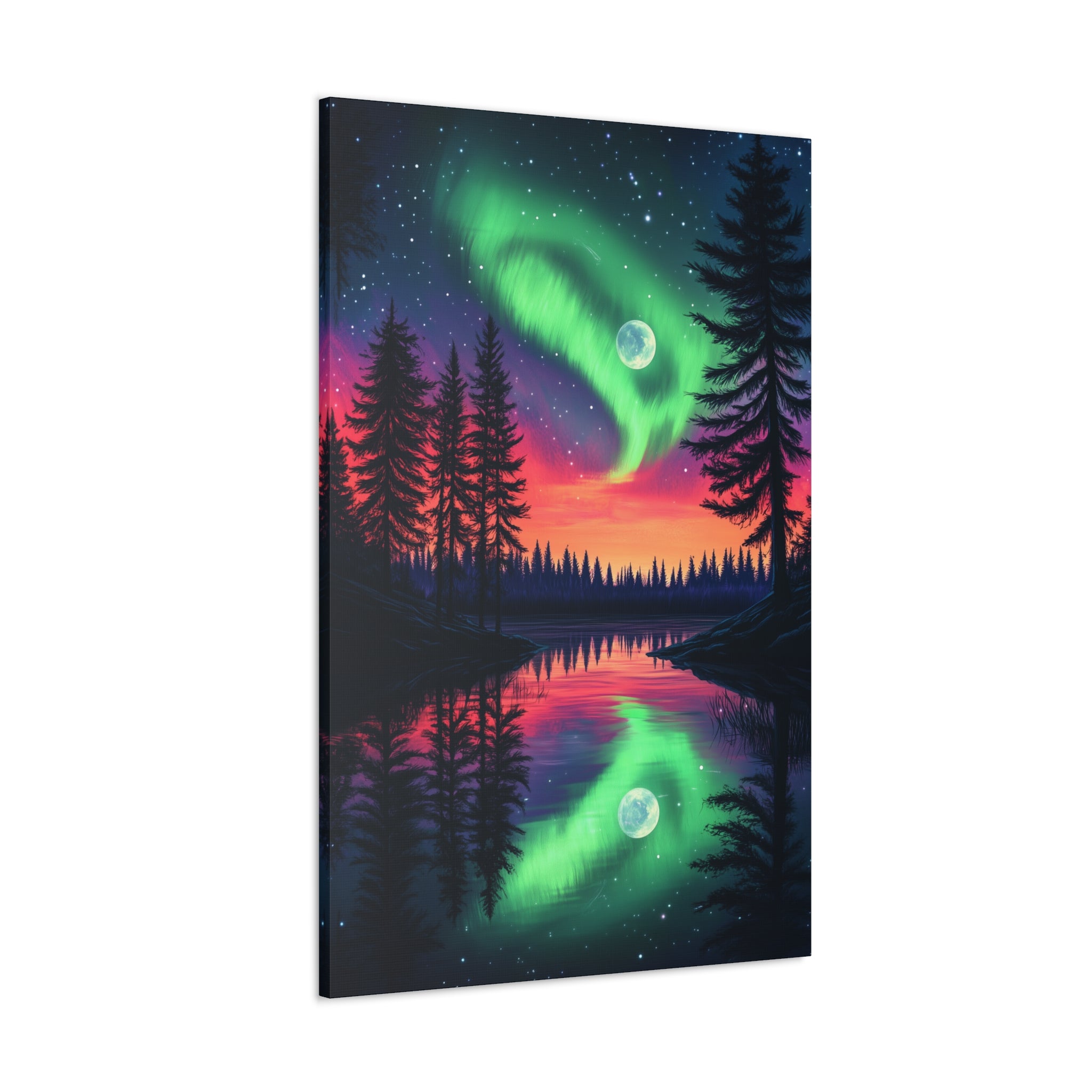 Northern Lights Wonder Canvas Wall Art - SynthFrame