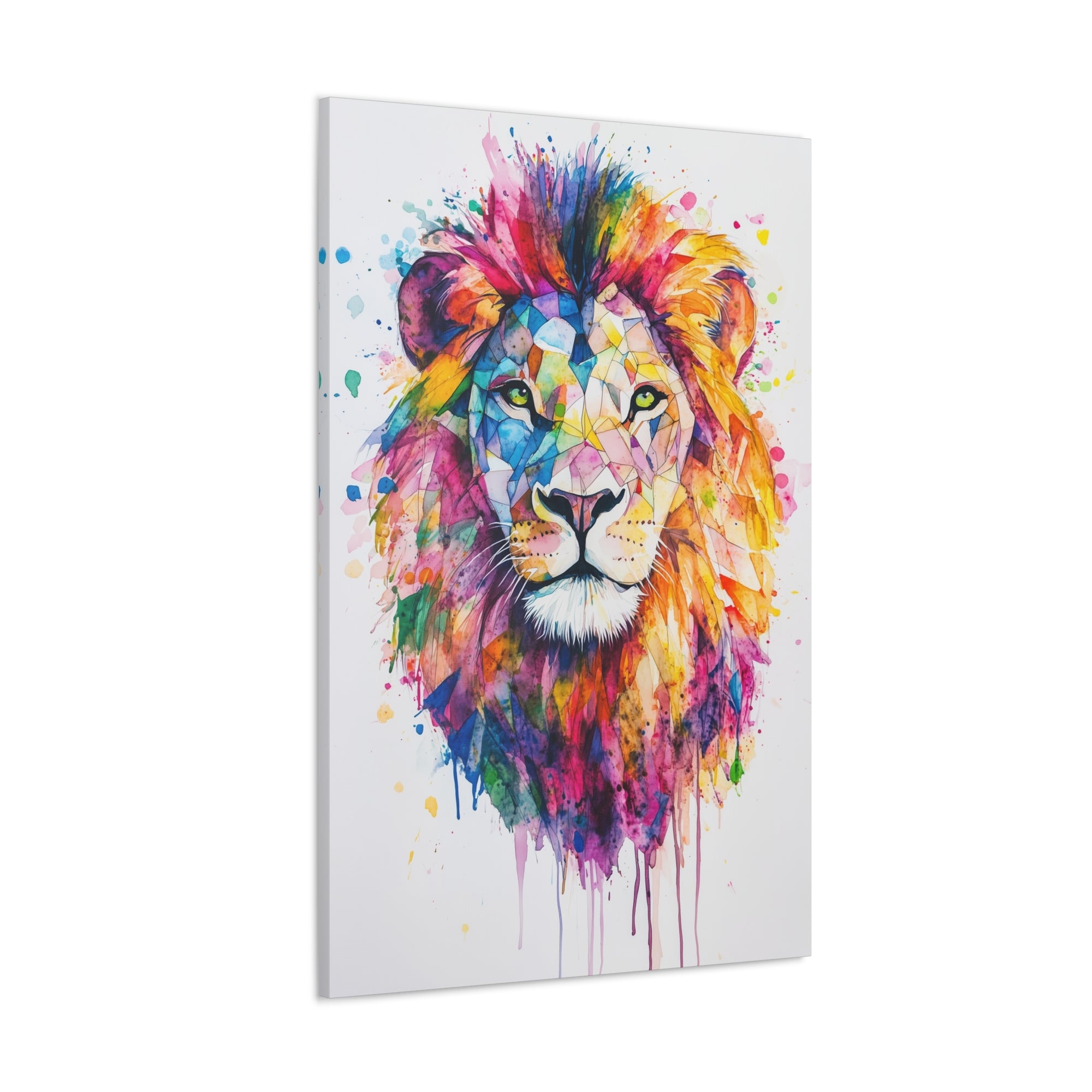 Watercolor Lion Canvas Wall Art - SynthFrame