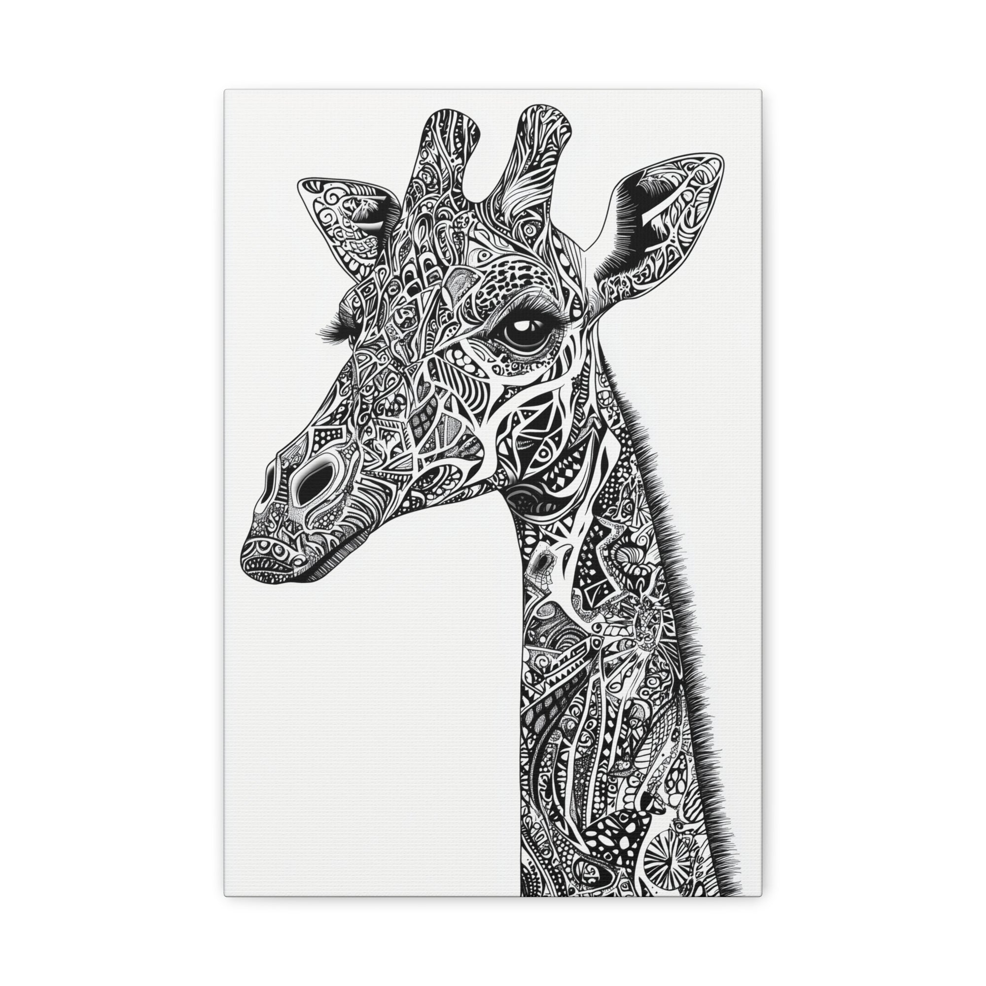 Zentangle Giraffe Canvas Wall Art - SynthFrame