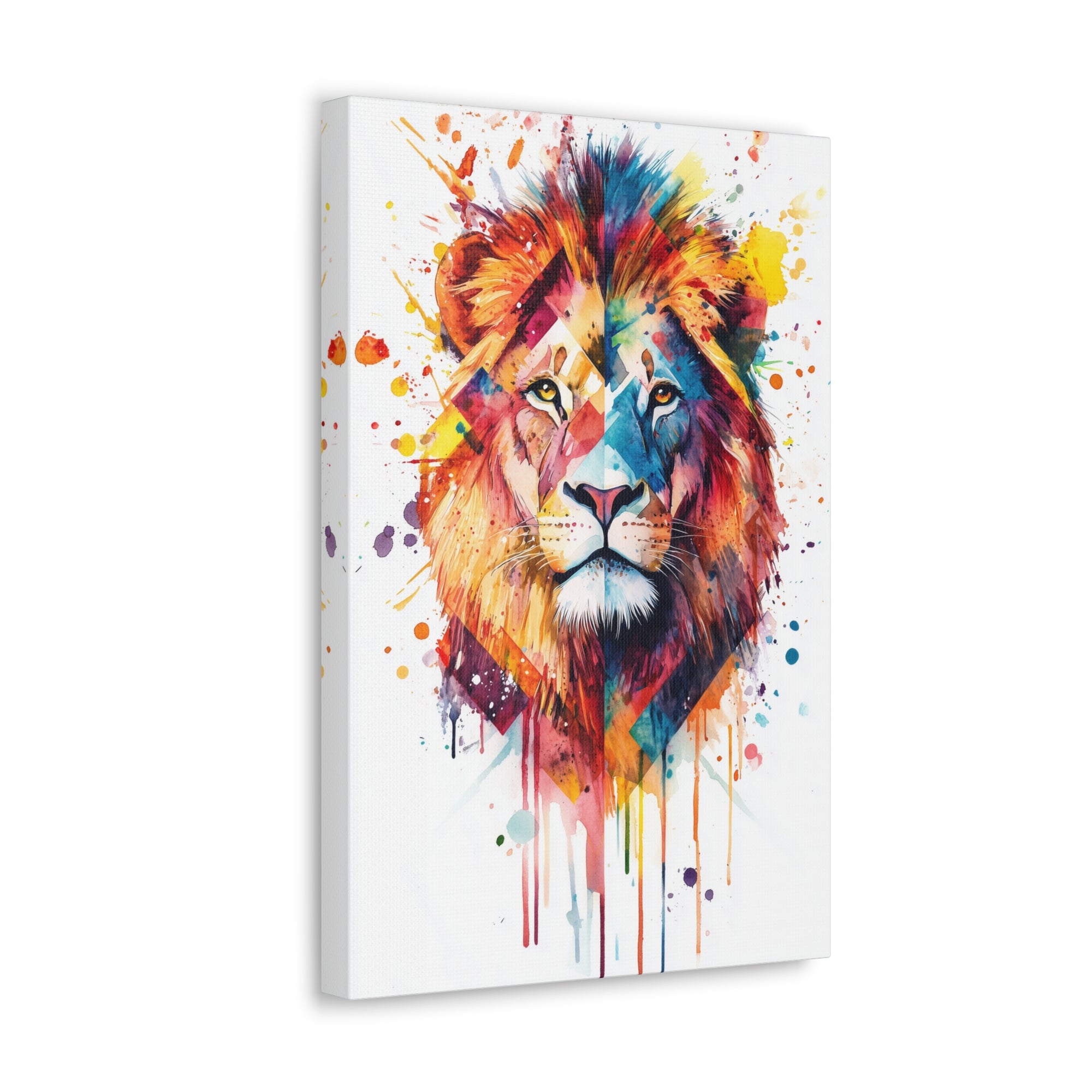 Watercolor Lion Canvas Wall Art - SynthFrame