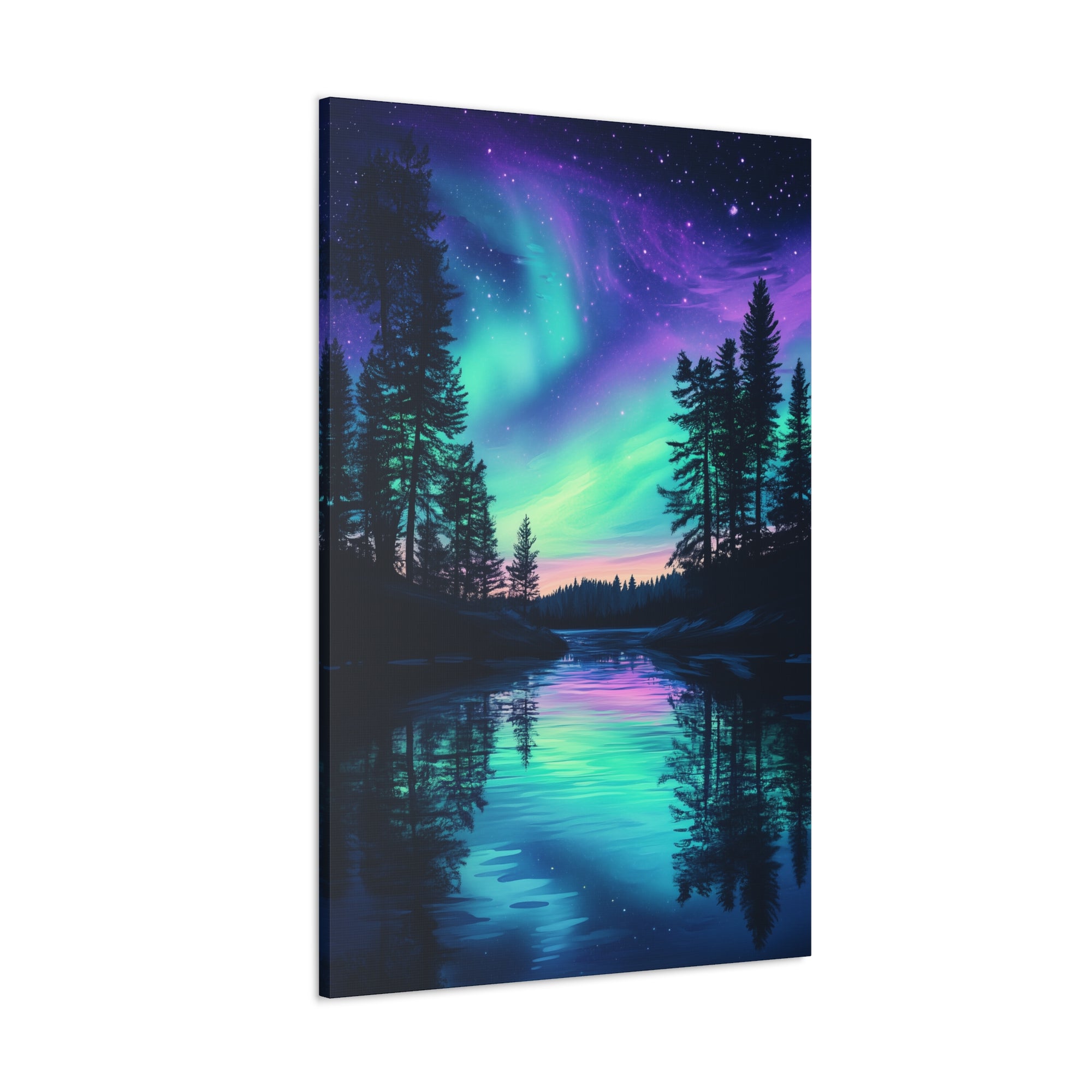 Northern Lights Wonder Canvas Wall Art - SynthFrame