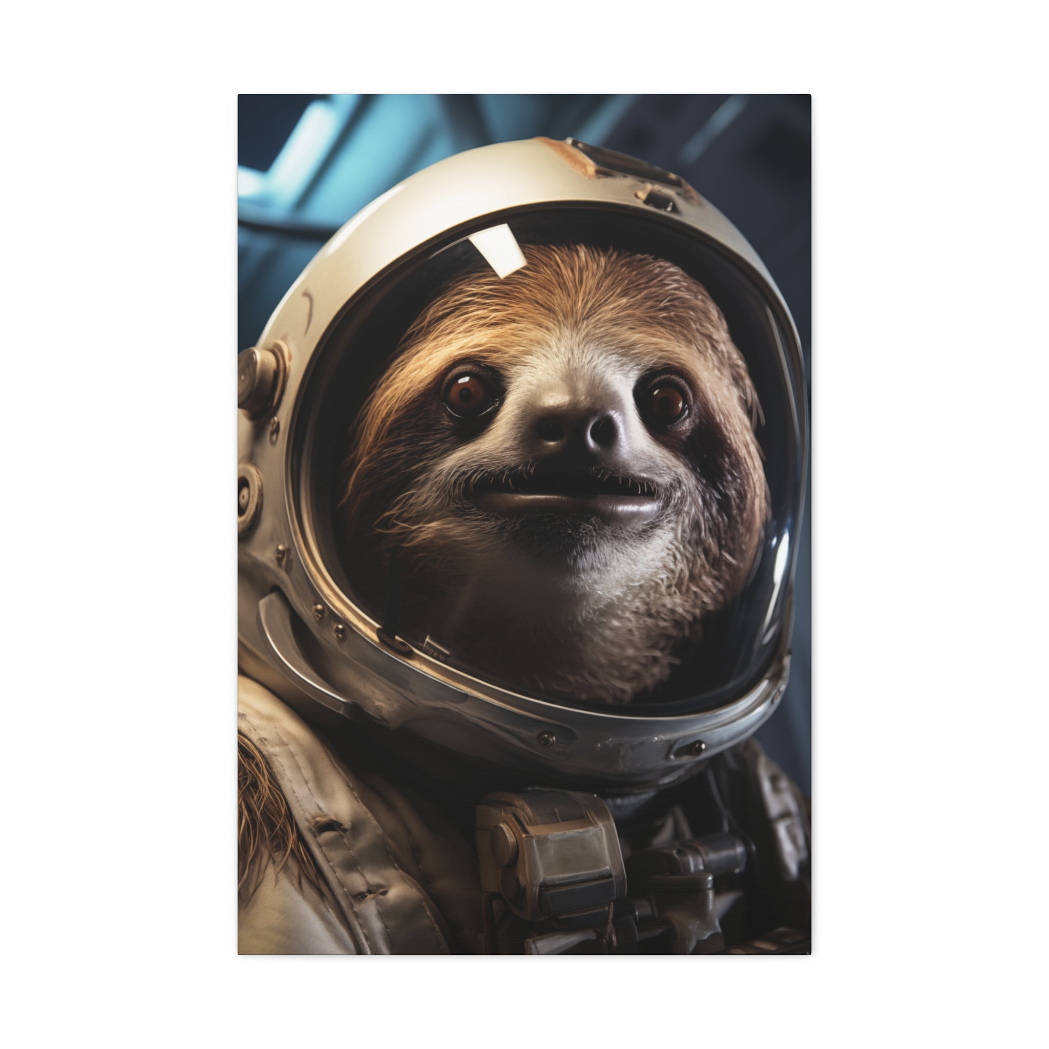 AstroSloth 1 Canvas Wall Art - SynthFrame