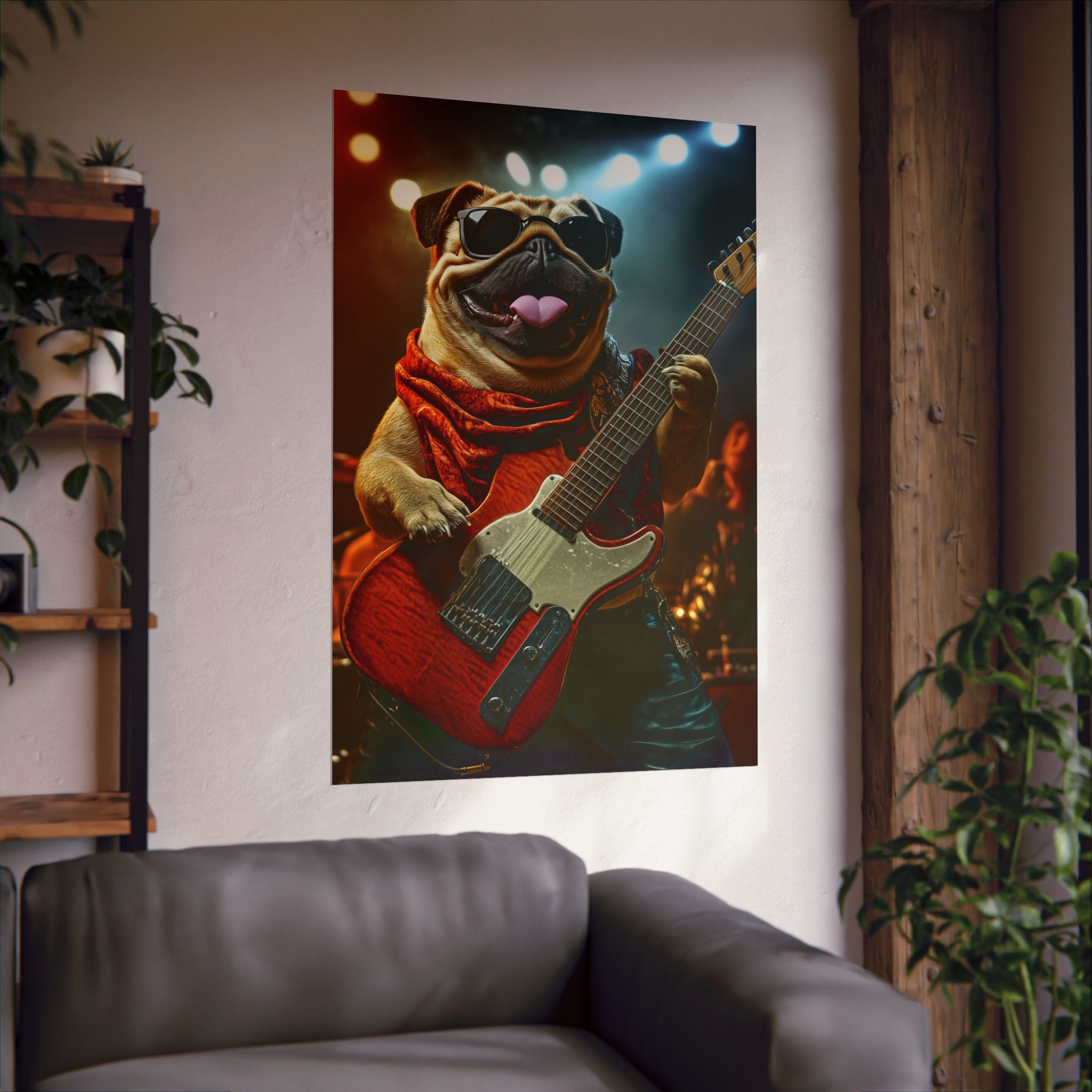 Rockstar Pug Poster