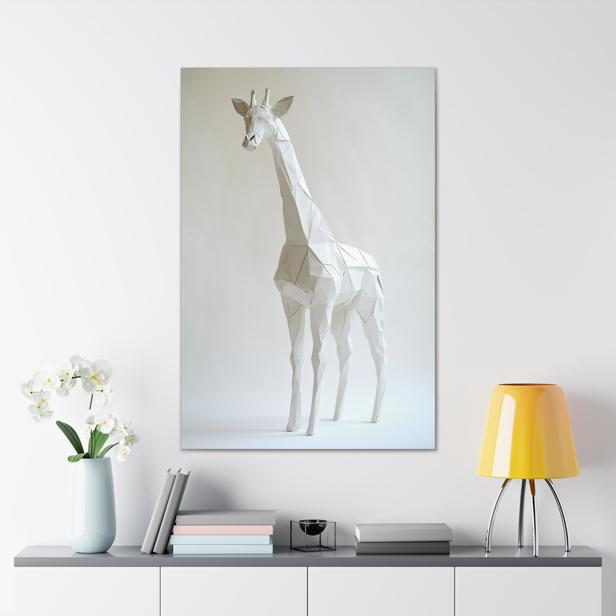 Folded Giraffe Canvas Wall Art - SynthFrame