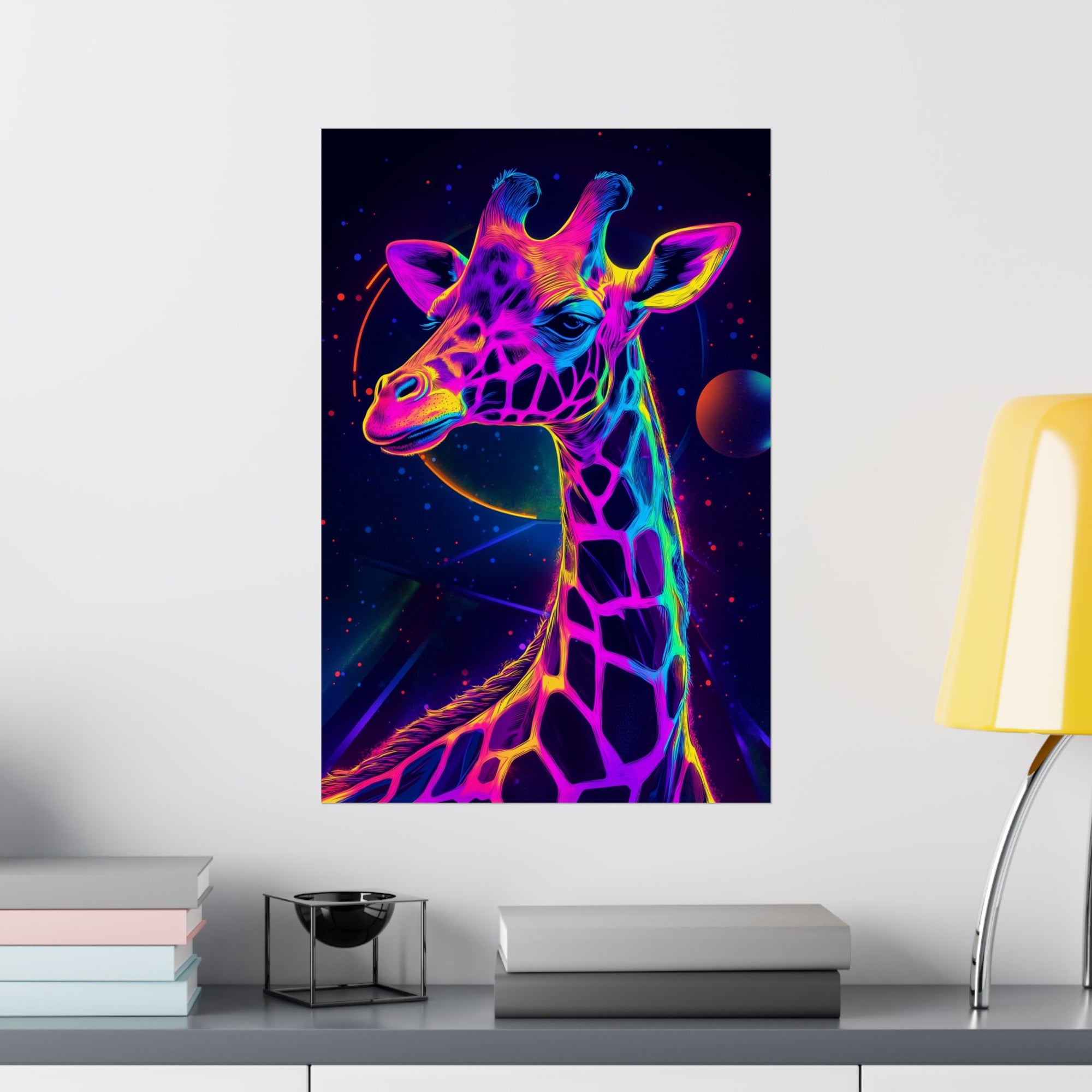 Neon Giraffe Poster