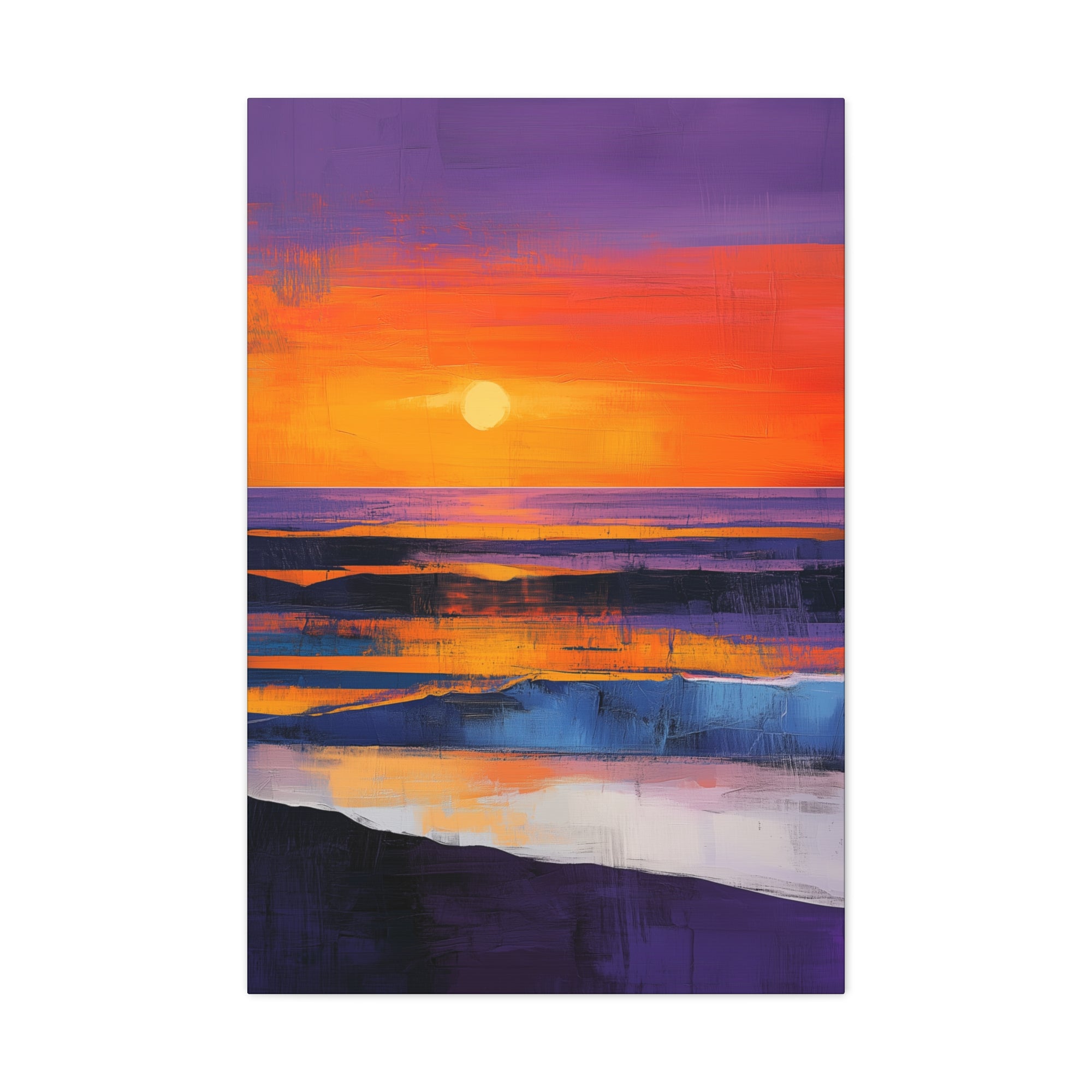 Abstract Coastal Sunset Canvas Wall Art - SynthFrame