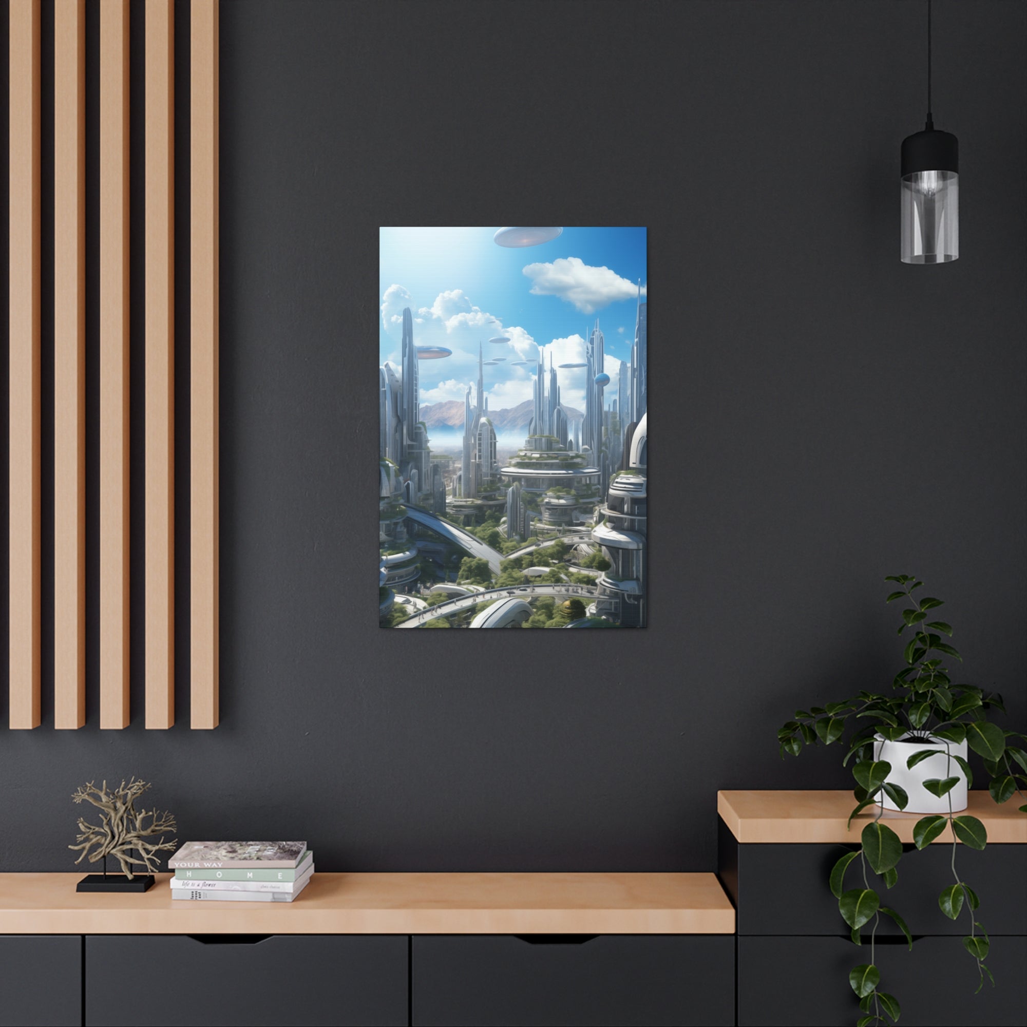 Futuristic Eco City 7 Canvas Wall Art - SynthFrame