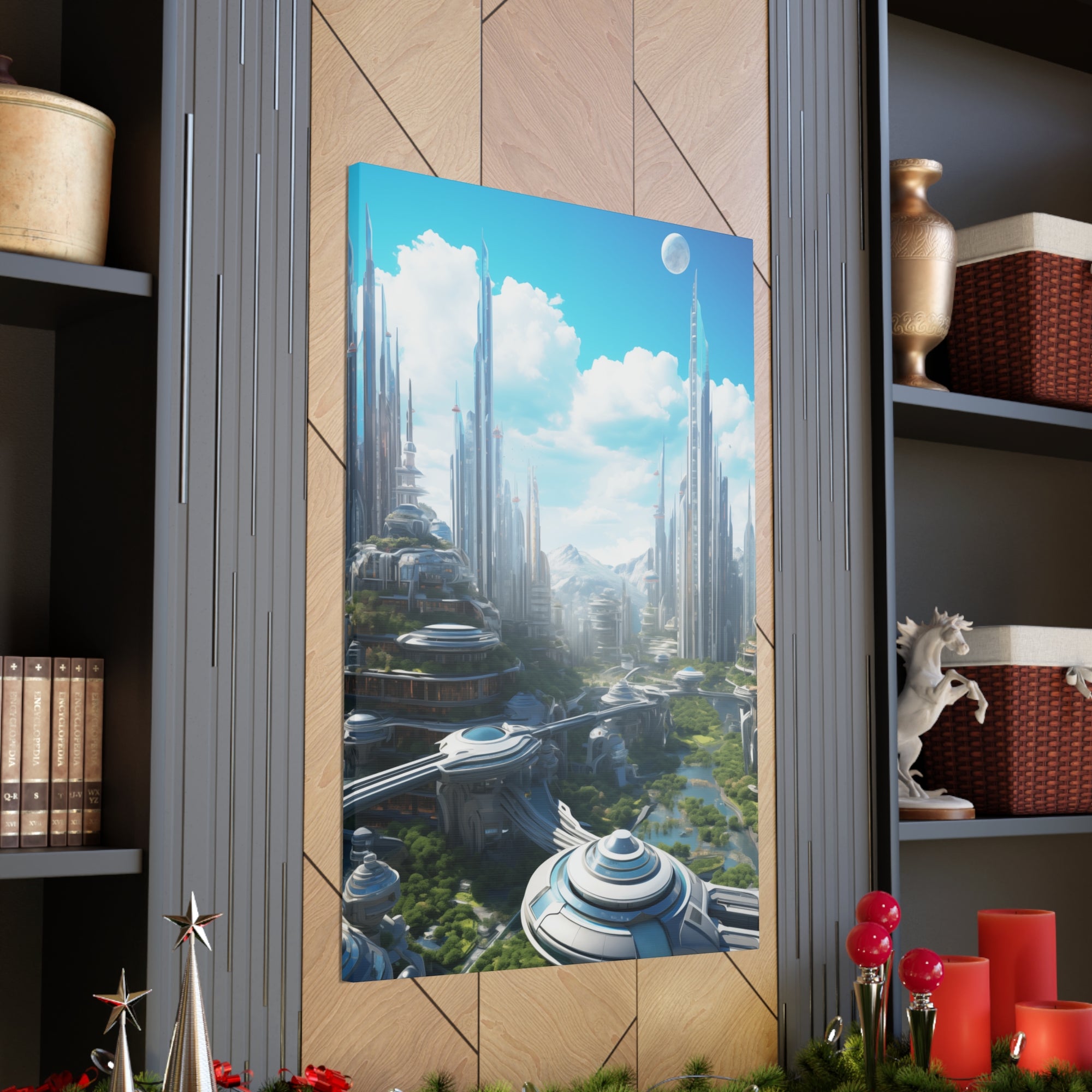 Futuristic Eco City 6 Canvas Wall Art - SynthFrame