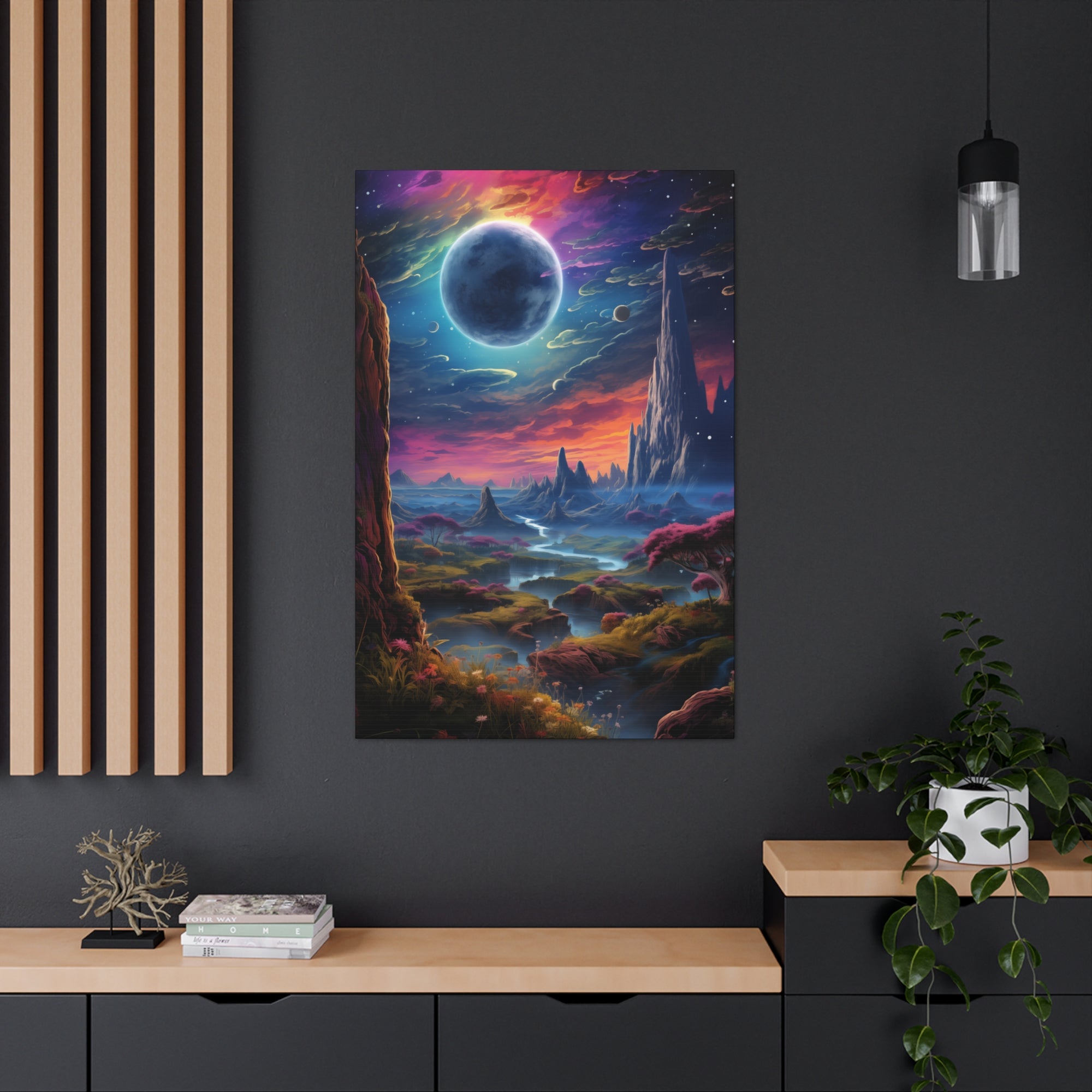 Vibrant Alien Planet 3 Canvas Wall Art - SynthFrame