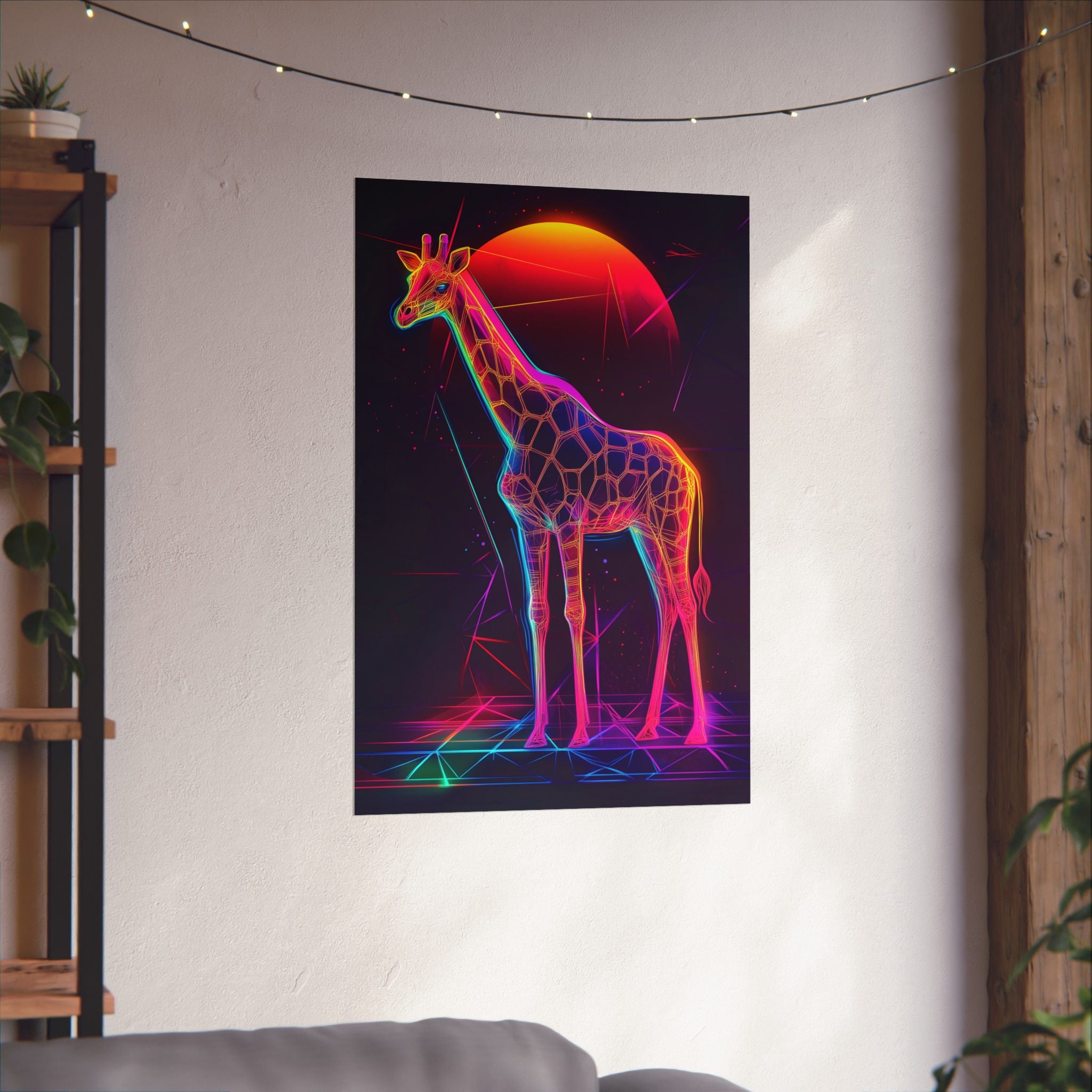 Neon Giraffe Poster