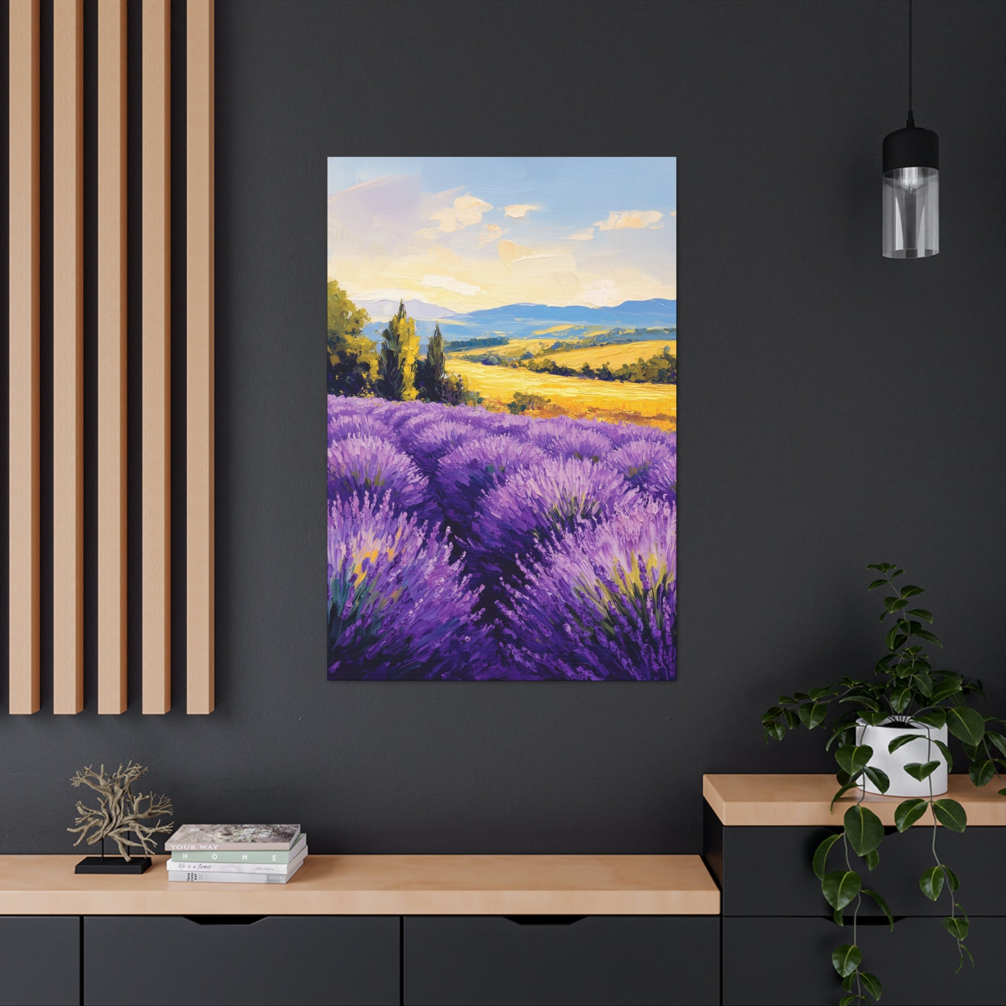 Impressionist Lavender Fields Canvas Wall Art - SynthFrame