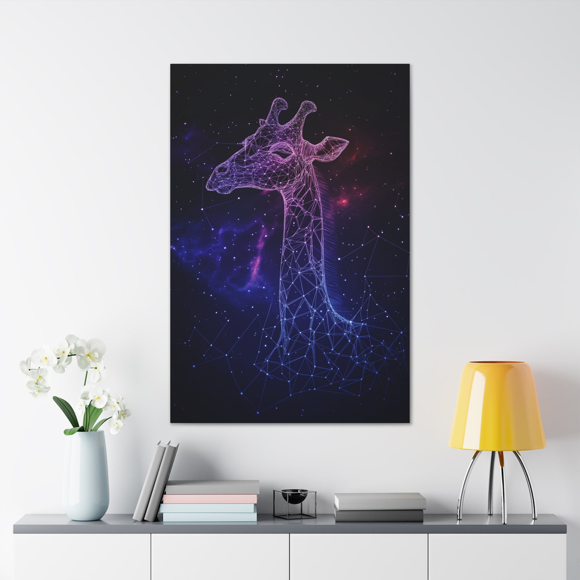 Constellation Giraffe Canvas Wall Art - SynthFrame