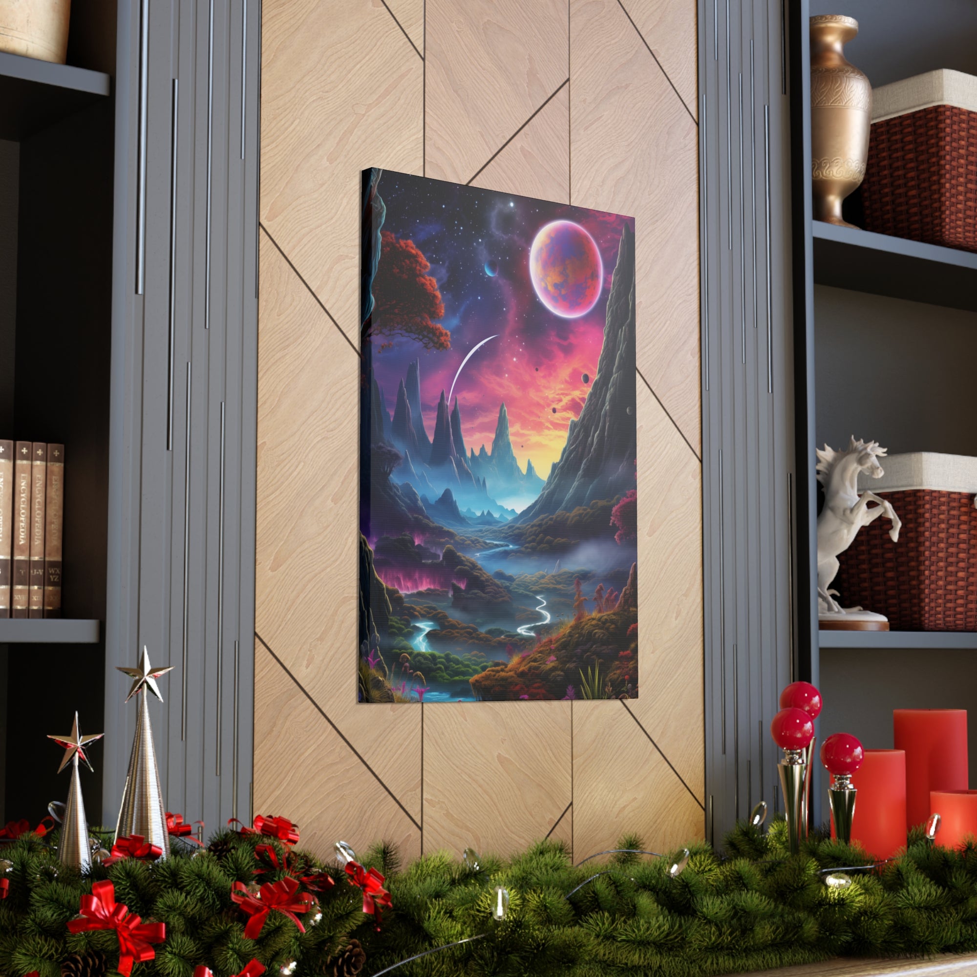 Vibrant Alien Planet 2 Canvas Wall Art - SynthFrame