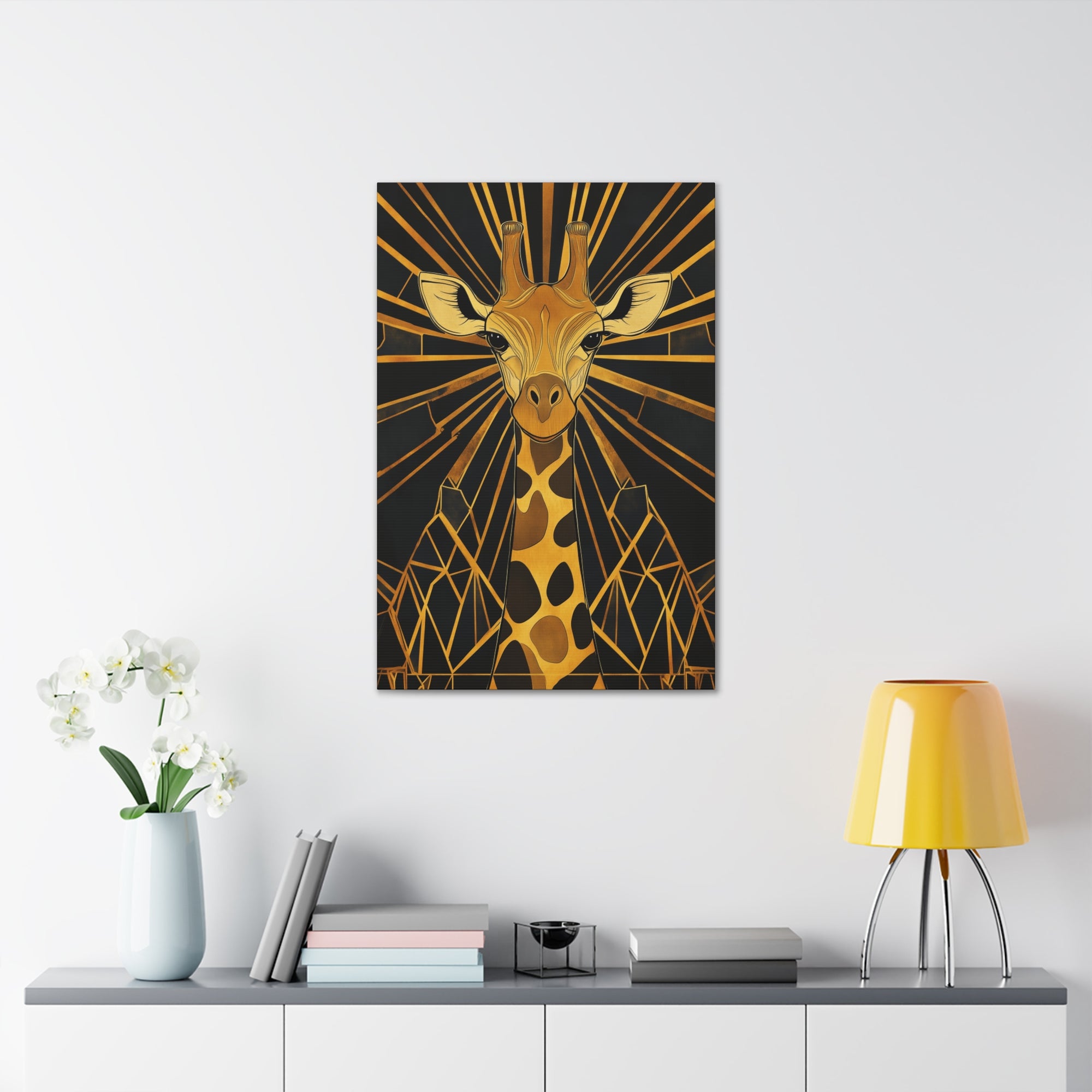 Gilded Giraffe Canvas Wall Art - SynthFrame