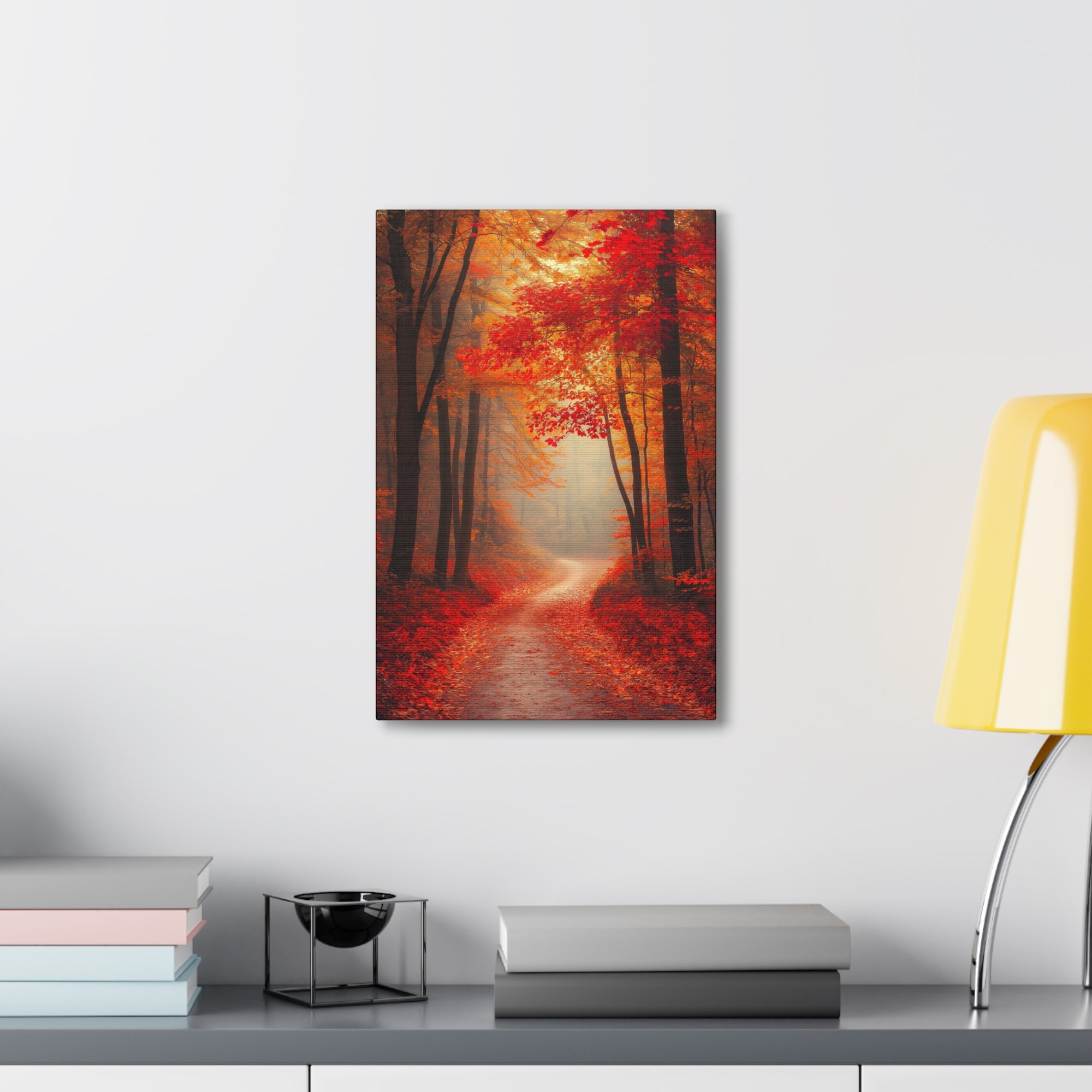 Autumn Forest Path Canvas Wall Art - SynthFrame