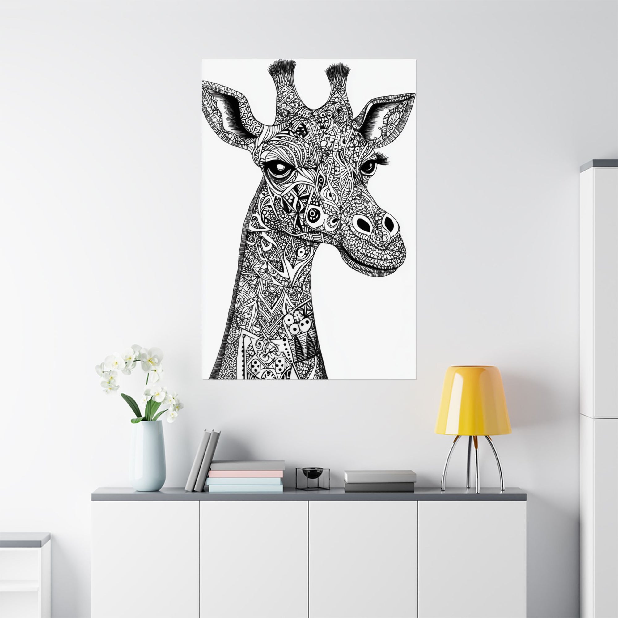 Zentangle Giraffe Poster