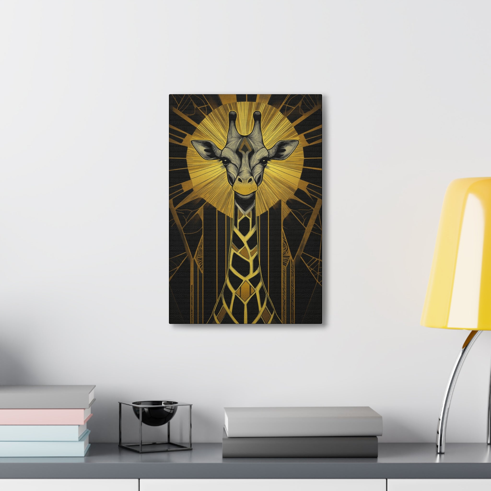 Gilded Giraffe Canvas Wall Art - SynthFrame