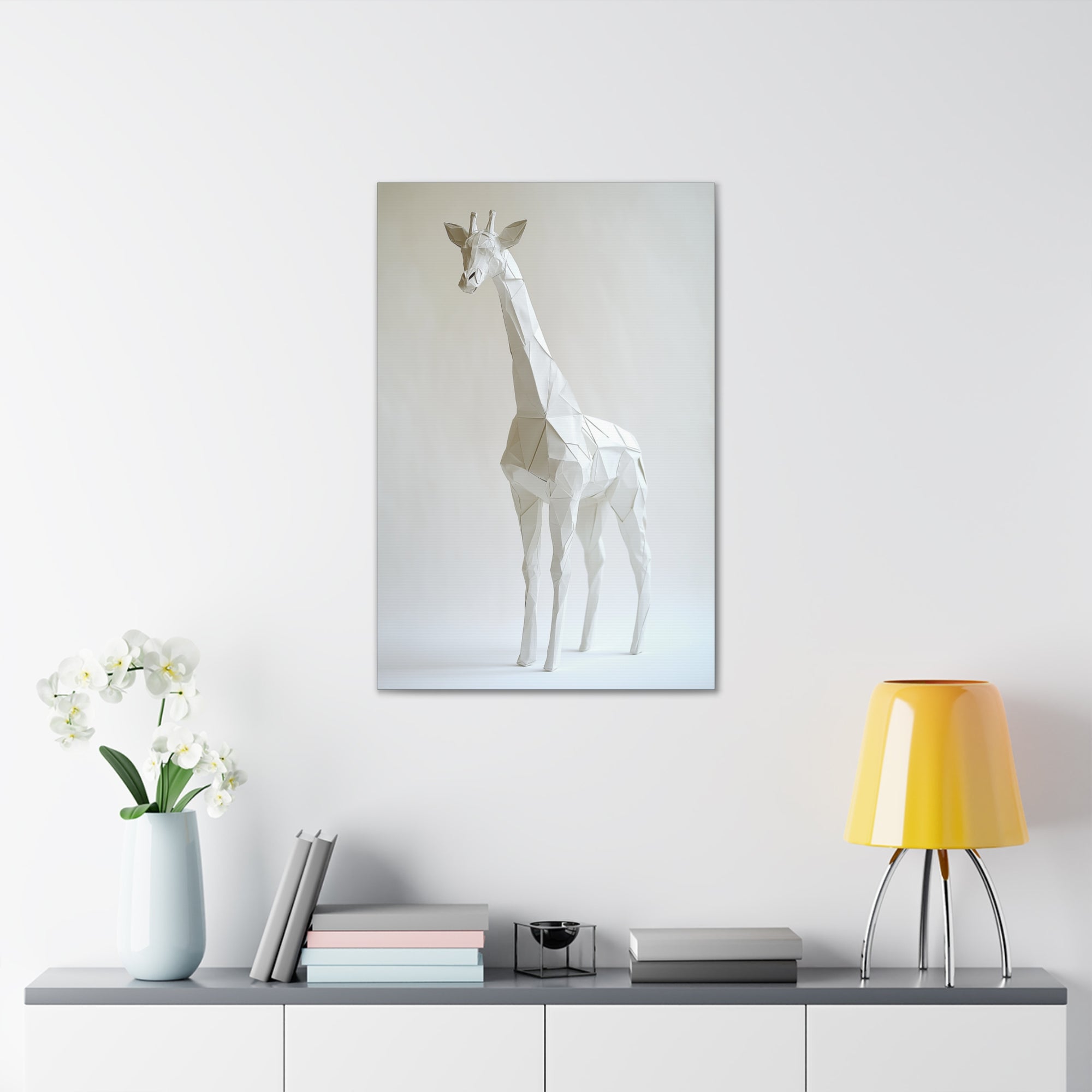 Folded Giraffe Canvas Wall Art - SynthFrame