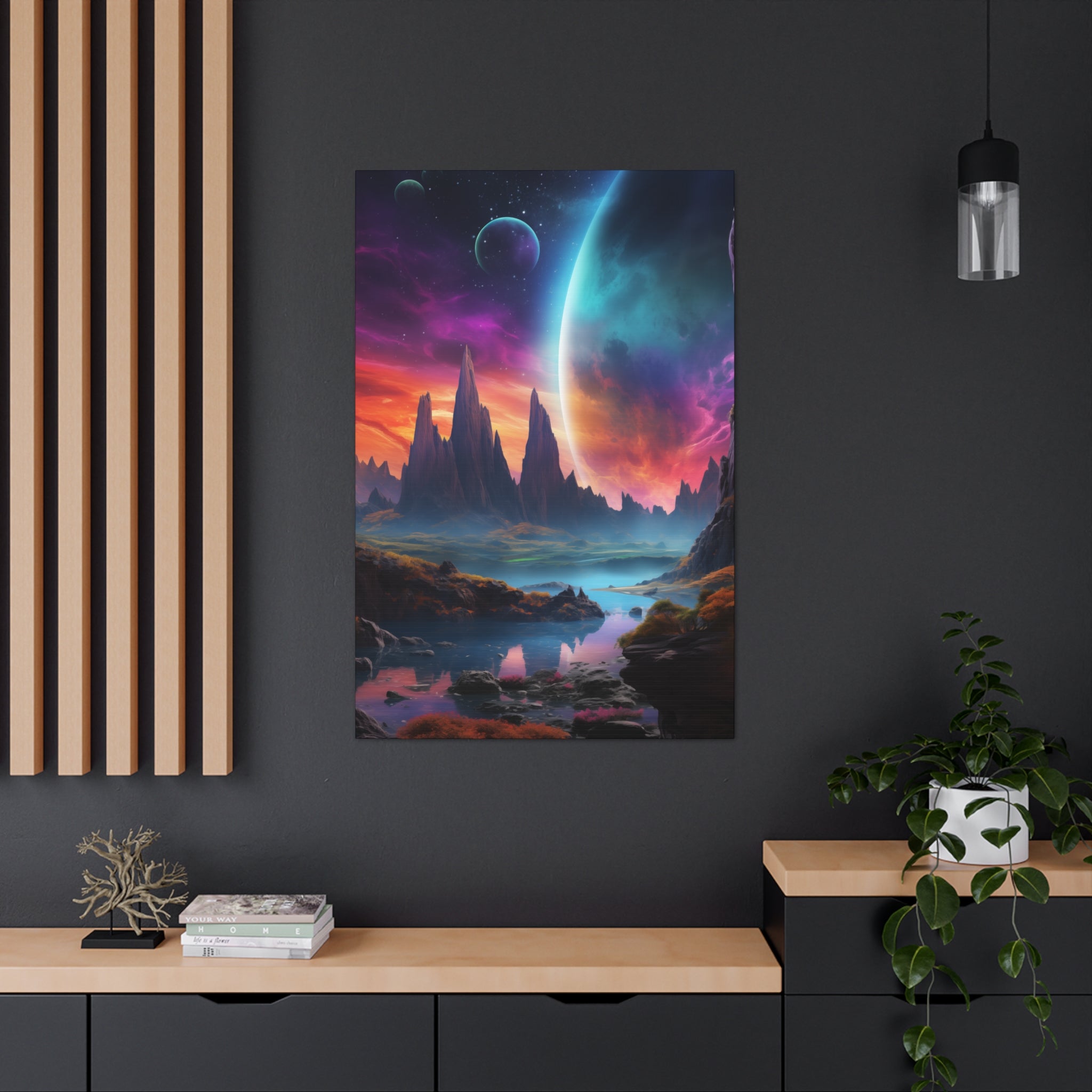 Vibrant Alien Planet 1 Canvas Wall Art - SynthFrame