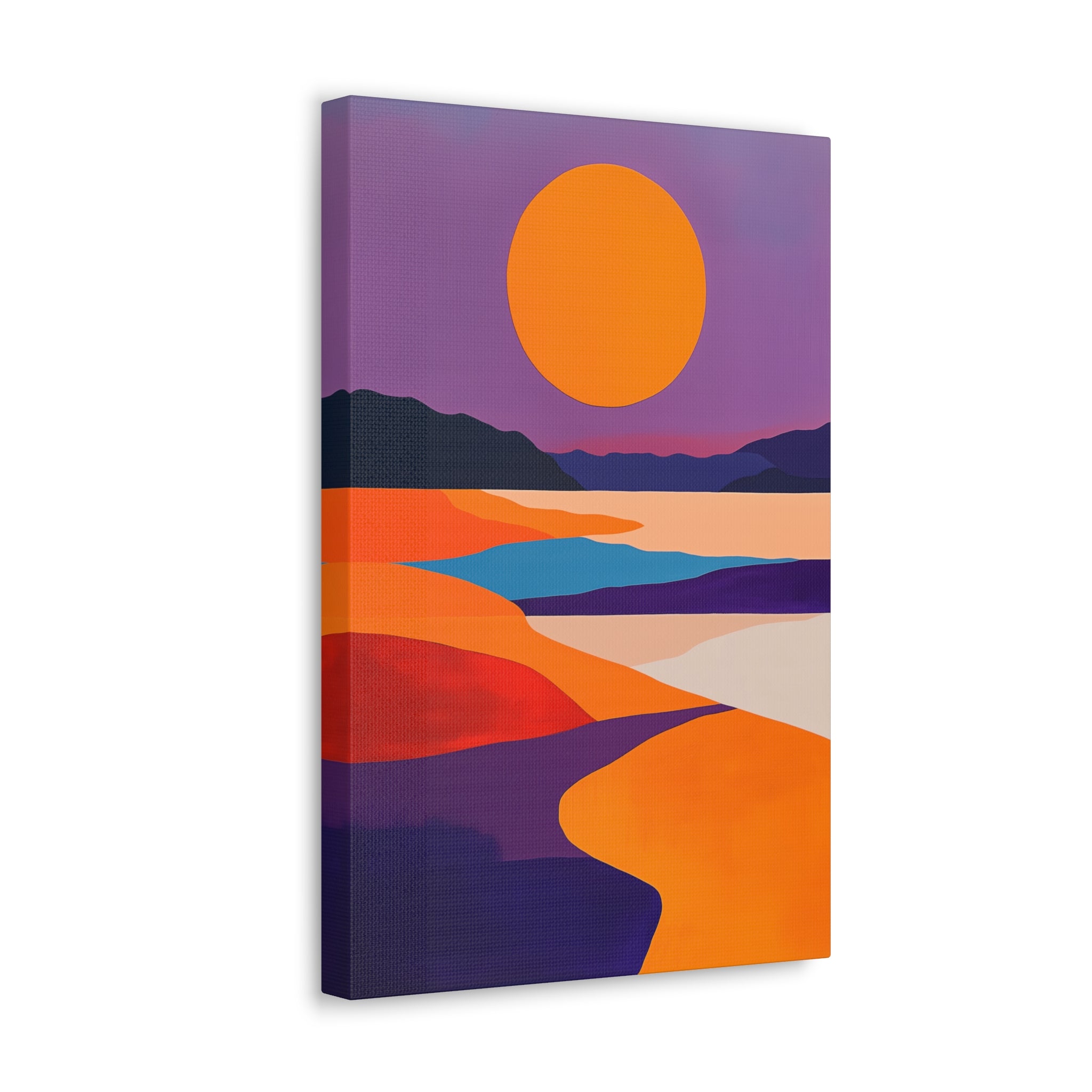 Abstract Coastal Sunset Canvas Wall Art - SynthFrame