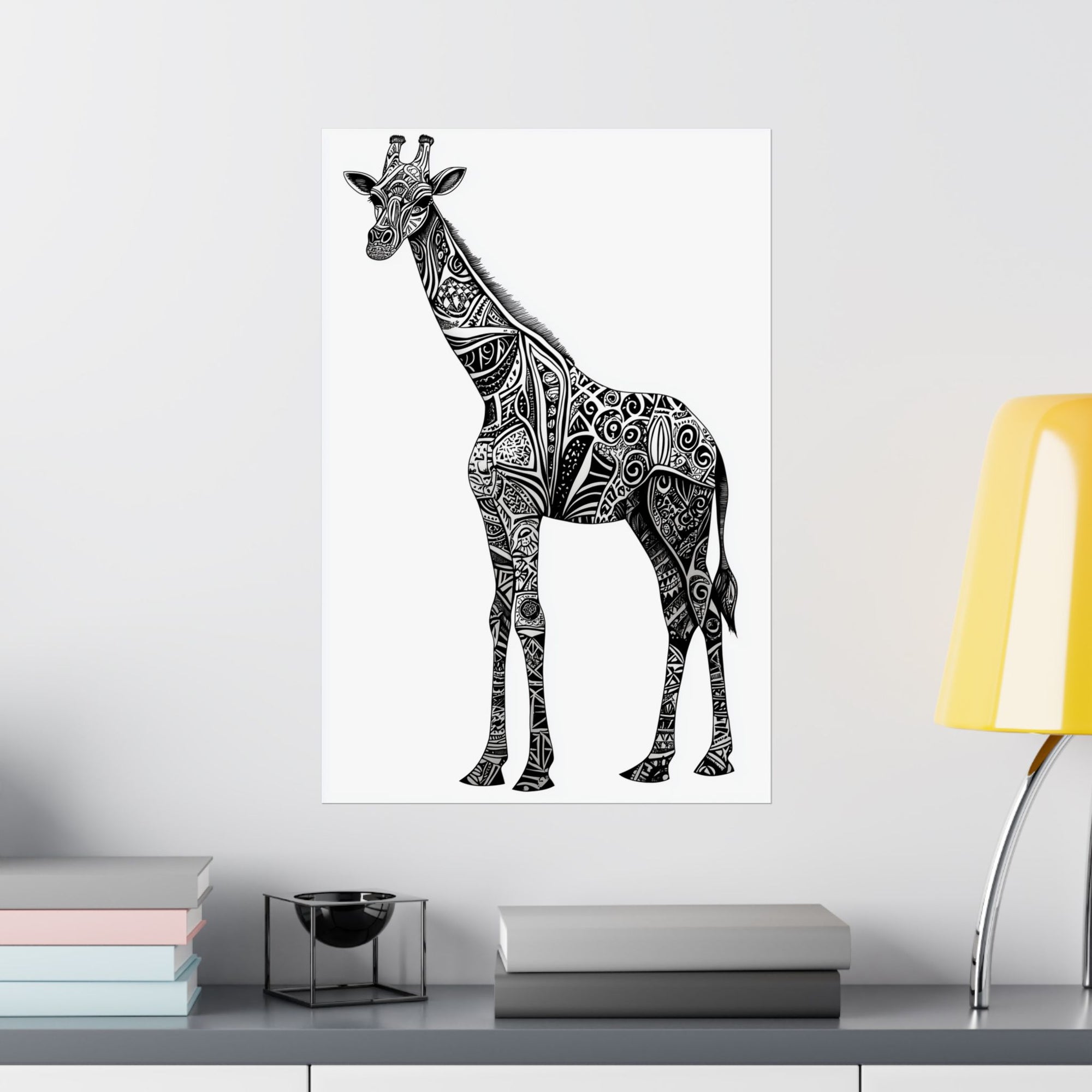 Zentangle Giraffe Poster