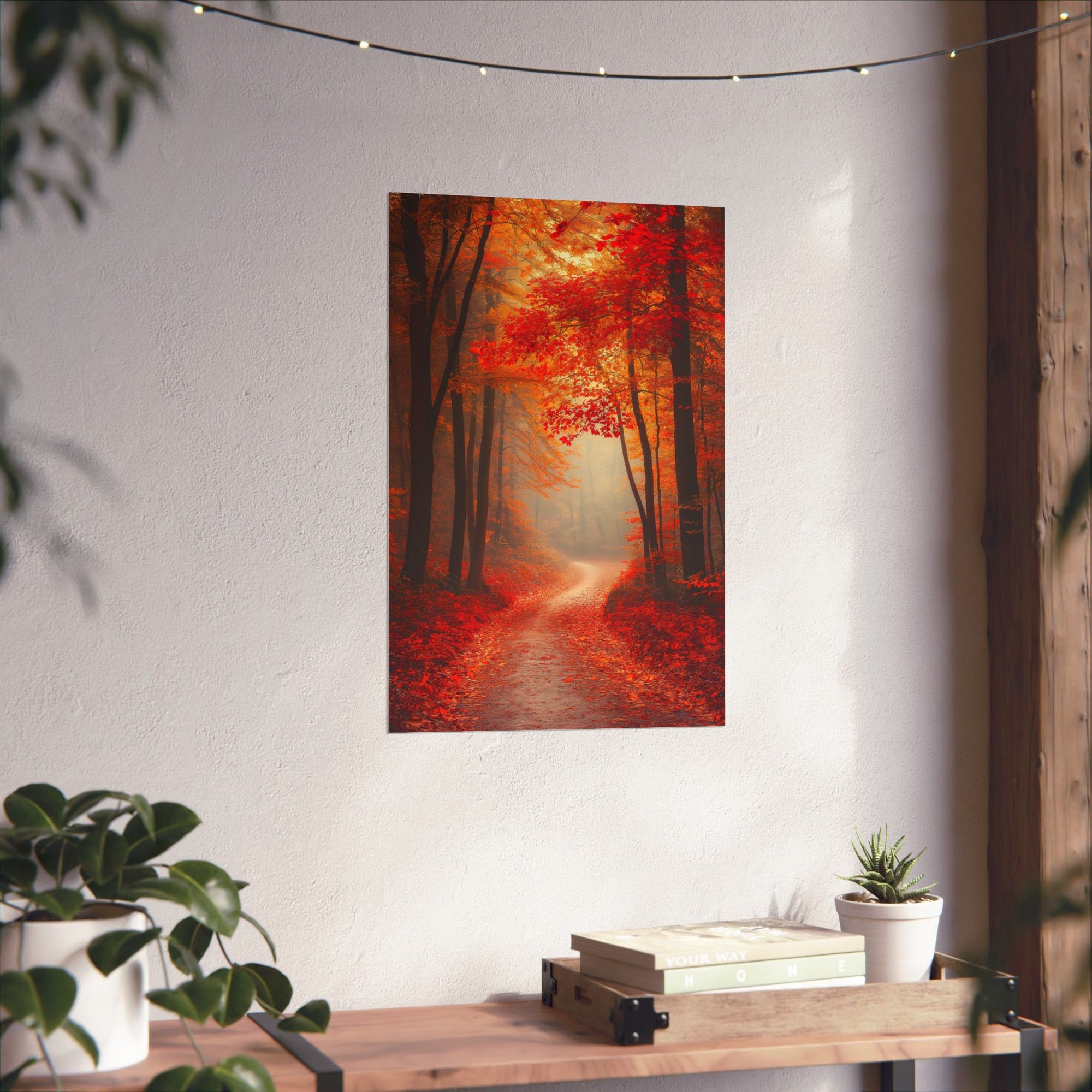 Autumn Forest Path Poster Wall Art - SynthFrame