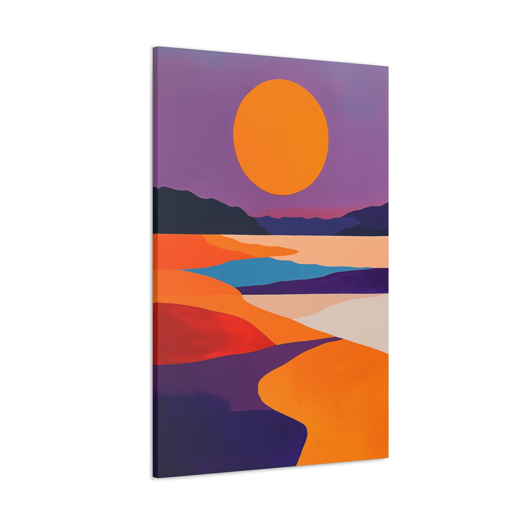 Abstract Coastal Sunset Canvas Wall Art - SynthFrame