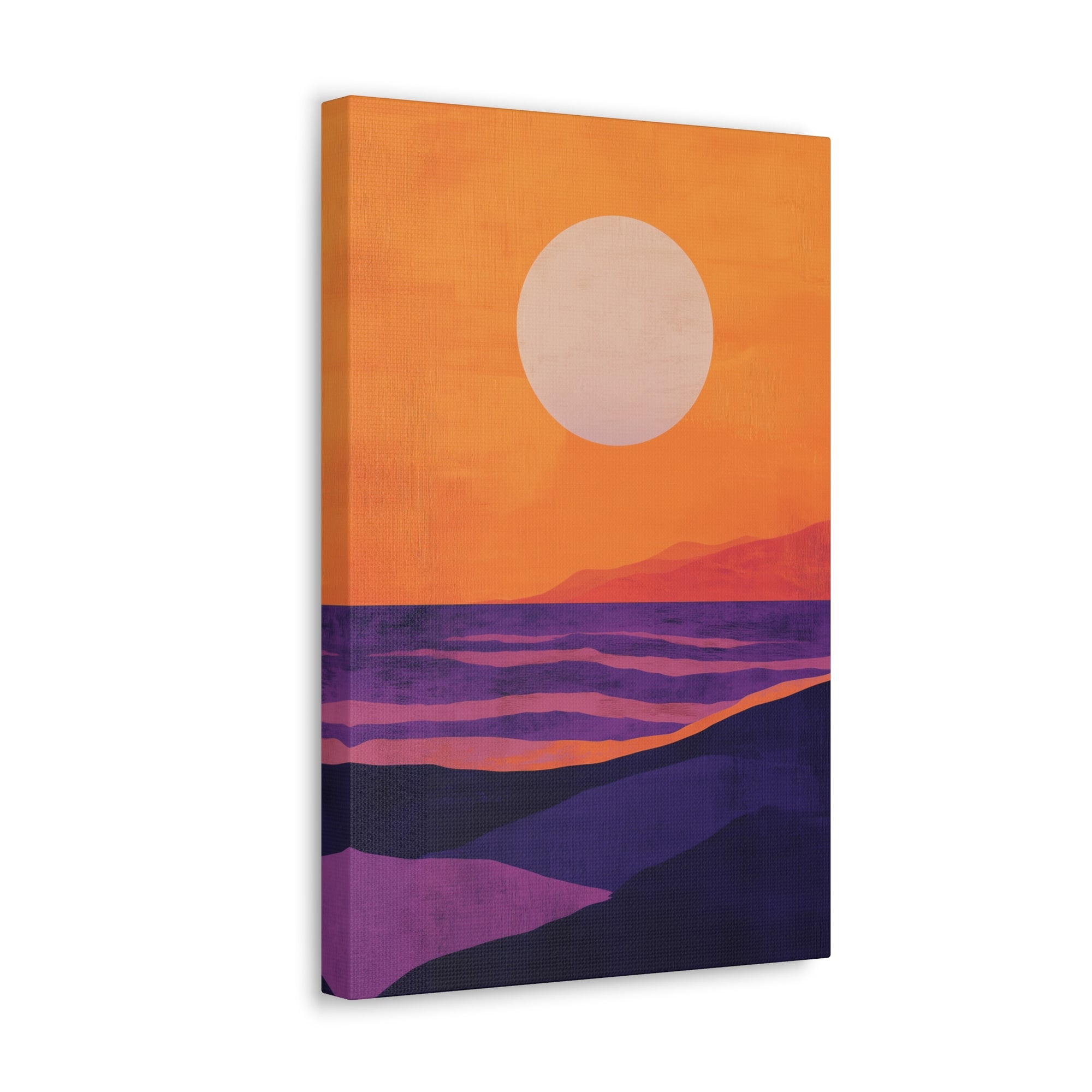 Abstract Coastal Sunset Canvas Wall Art - SynthFrame