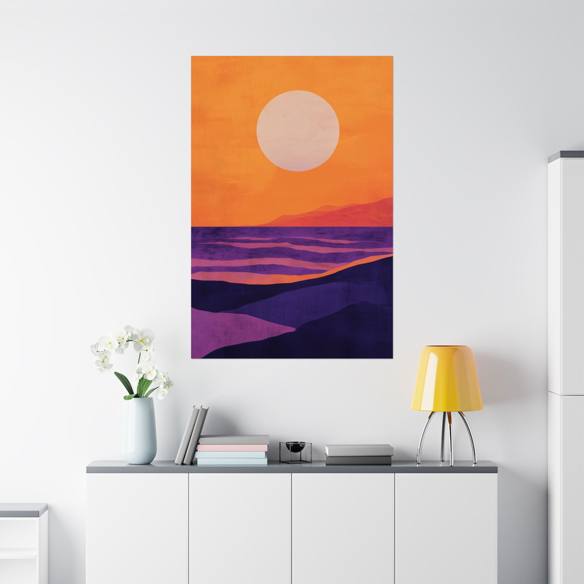 Abstract Coastal Sunset Poster Wall Art - SynthFrame