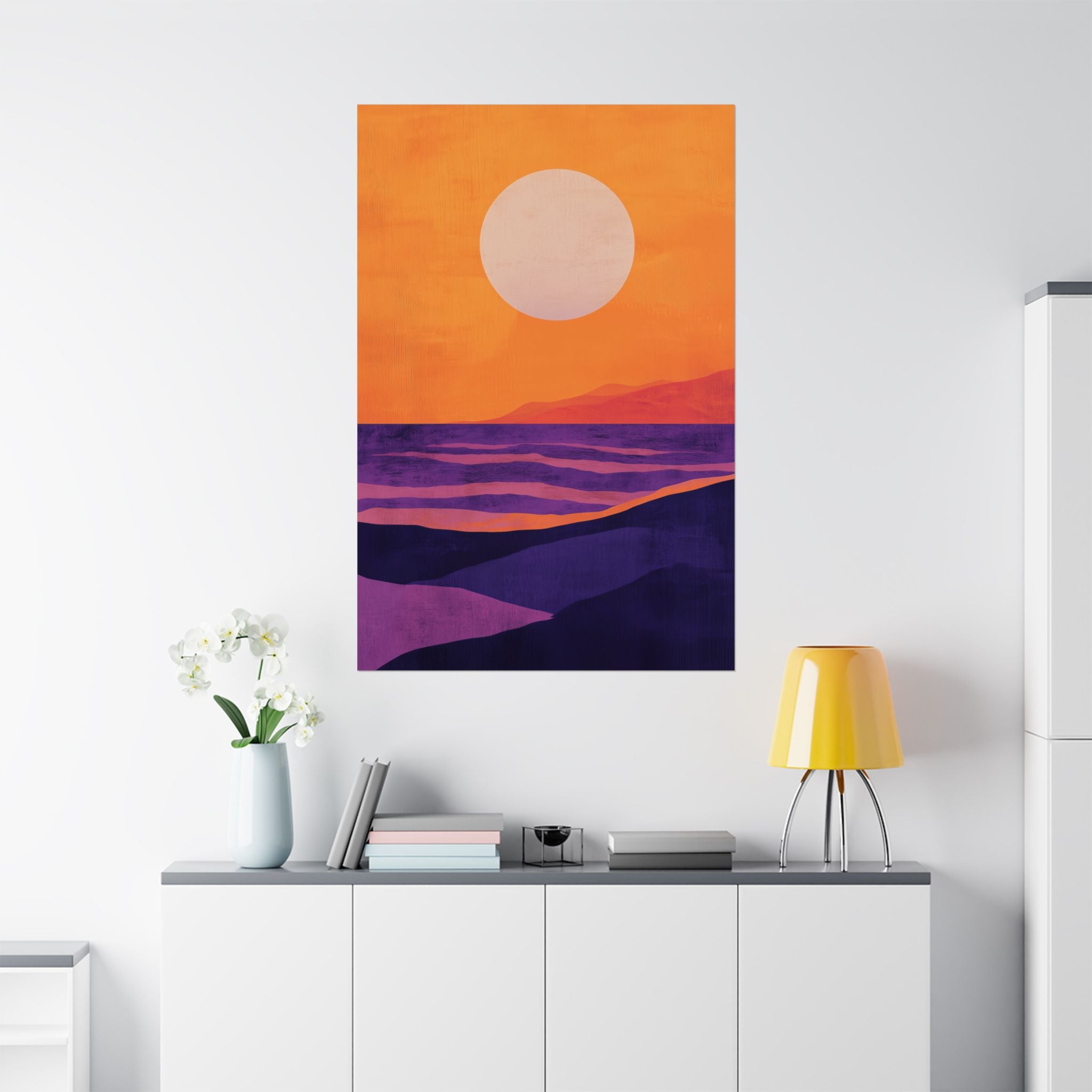 Abstract Coastal Sunset Poster Wall Art - SynthFrame